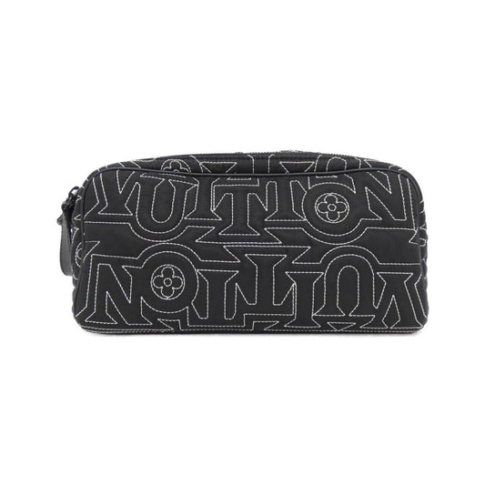 Louis Vuitton Dopp Kit, Black, Canvas, clutch