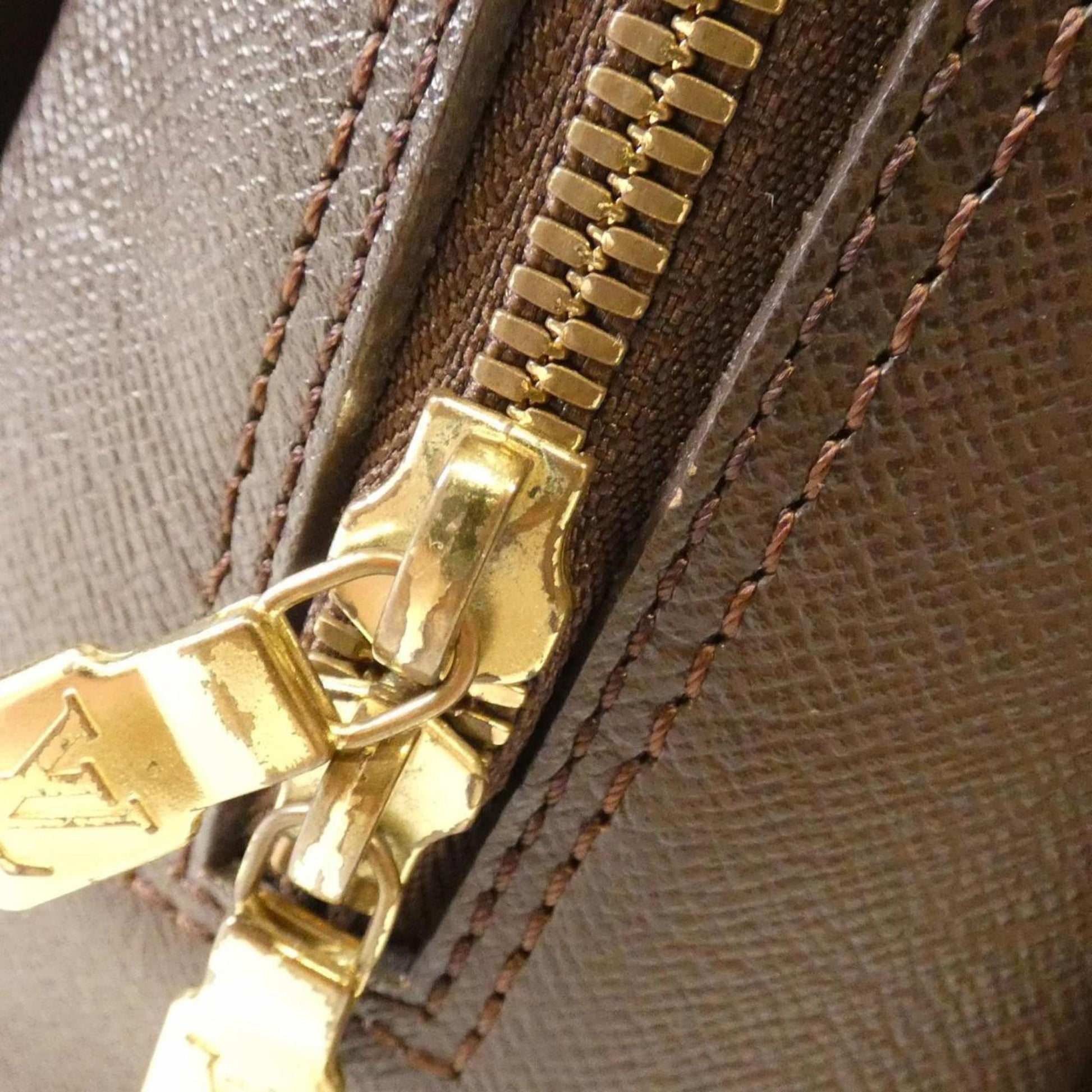 Louis Vuitton Triana, Brown, Canvas, handbag