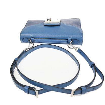 Prada Convertible Sound Top Handle Saffiano Leather, Blue, Leather, Shoulder Bag