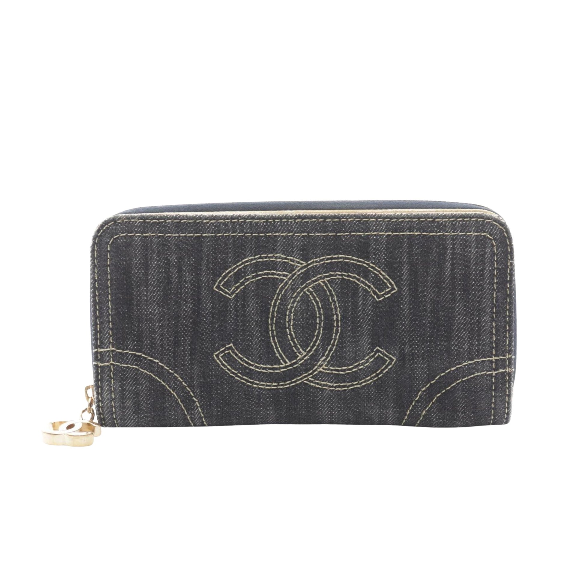 Chanel, Navy, Denim - Jeans, wallet