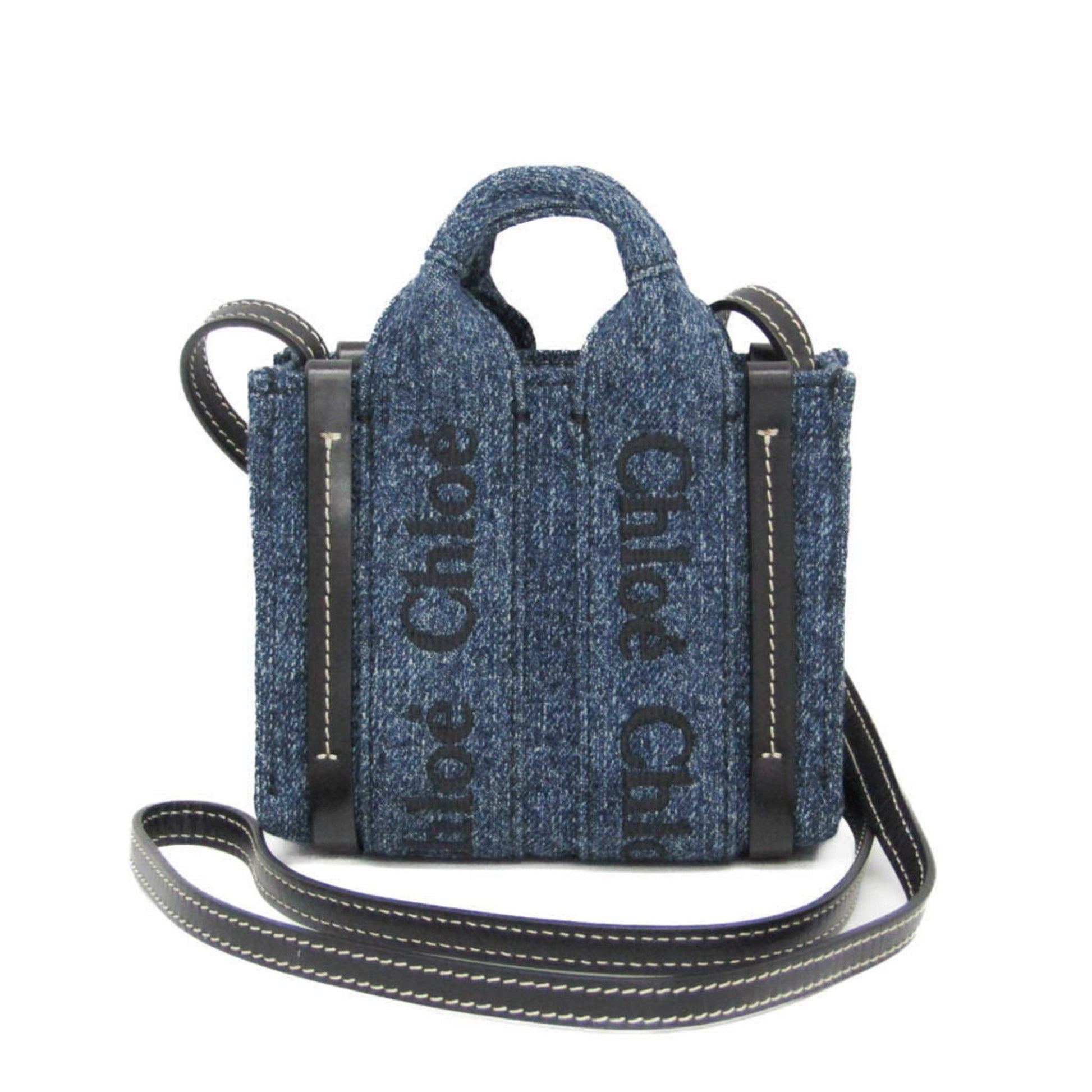 Chloé Woody, Blue, Denim - Jeans, handbag