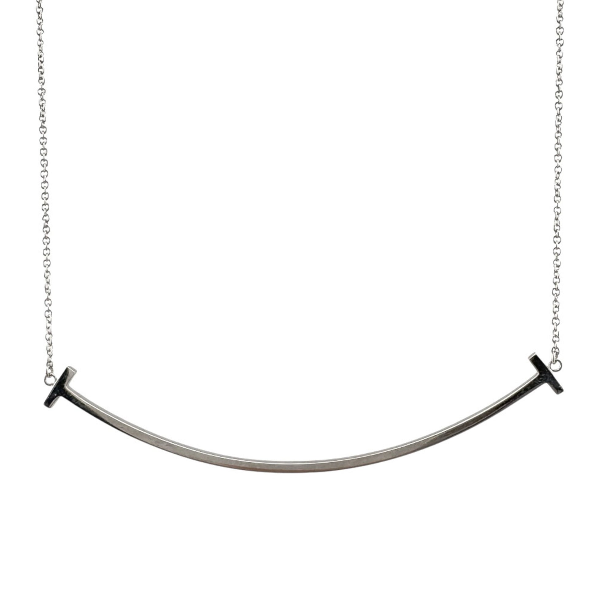 Tiffany & Co T Smile, Silver, White Gold, necklace