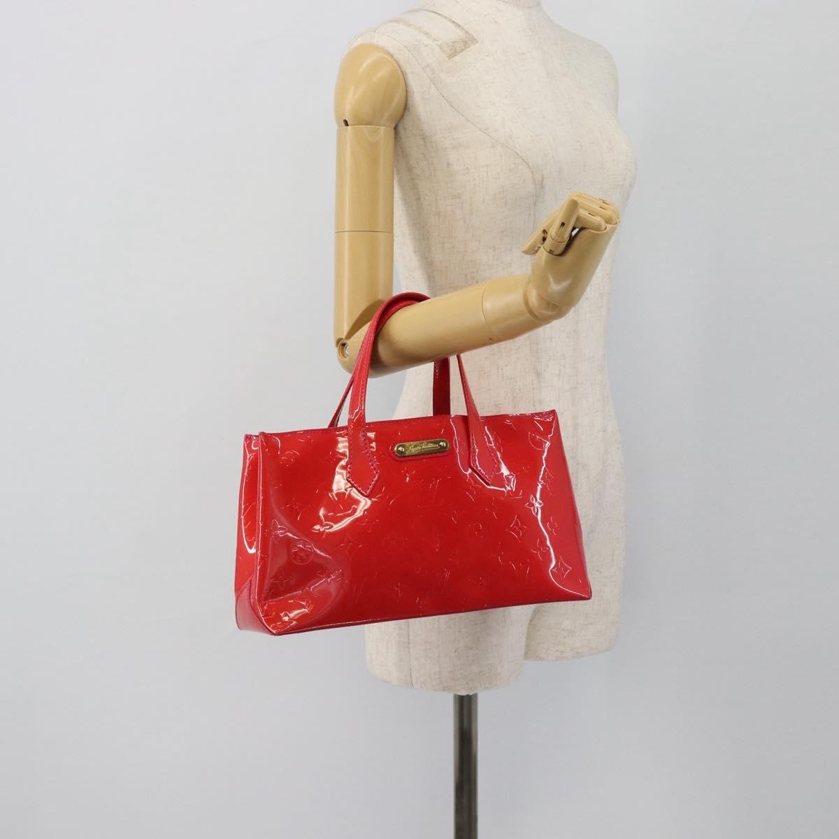 Louis Vuitton Wilshire Monogram Vernis, Pink, Patent Leather, Handbag