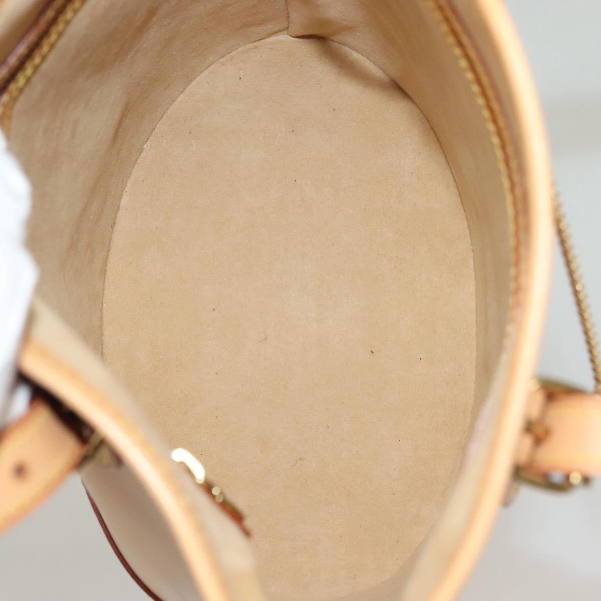 Louis Vuitton Bucket PM, Beige, Leather, shoulder