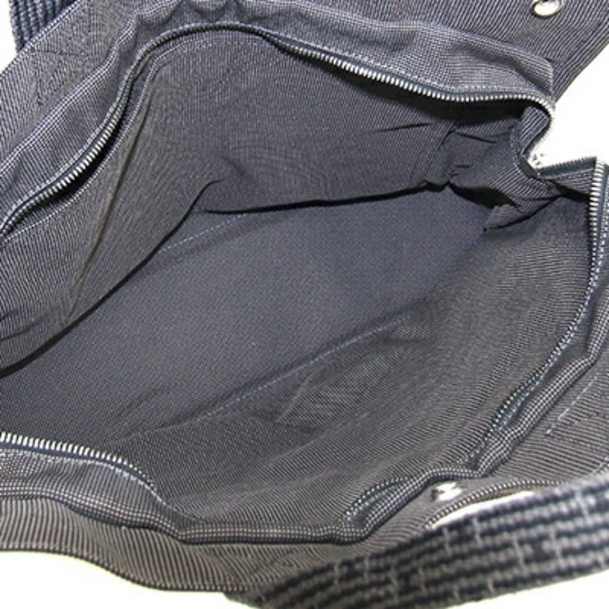 Hermès Herline, Grey, Canvas, handbag