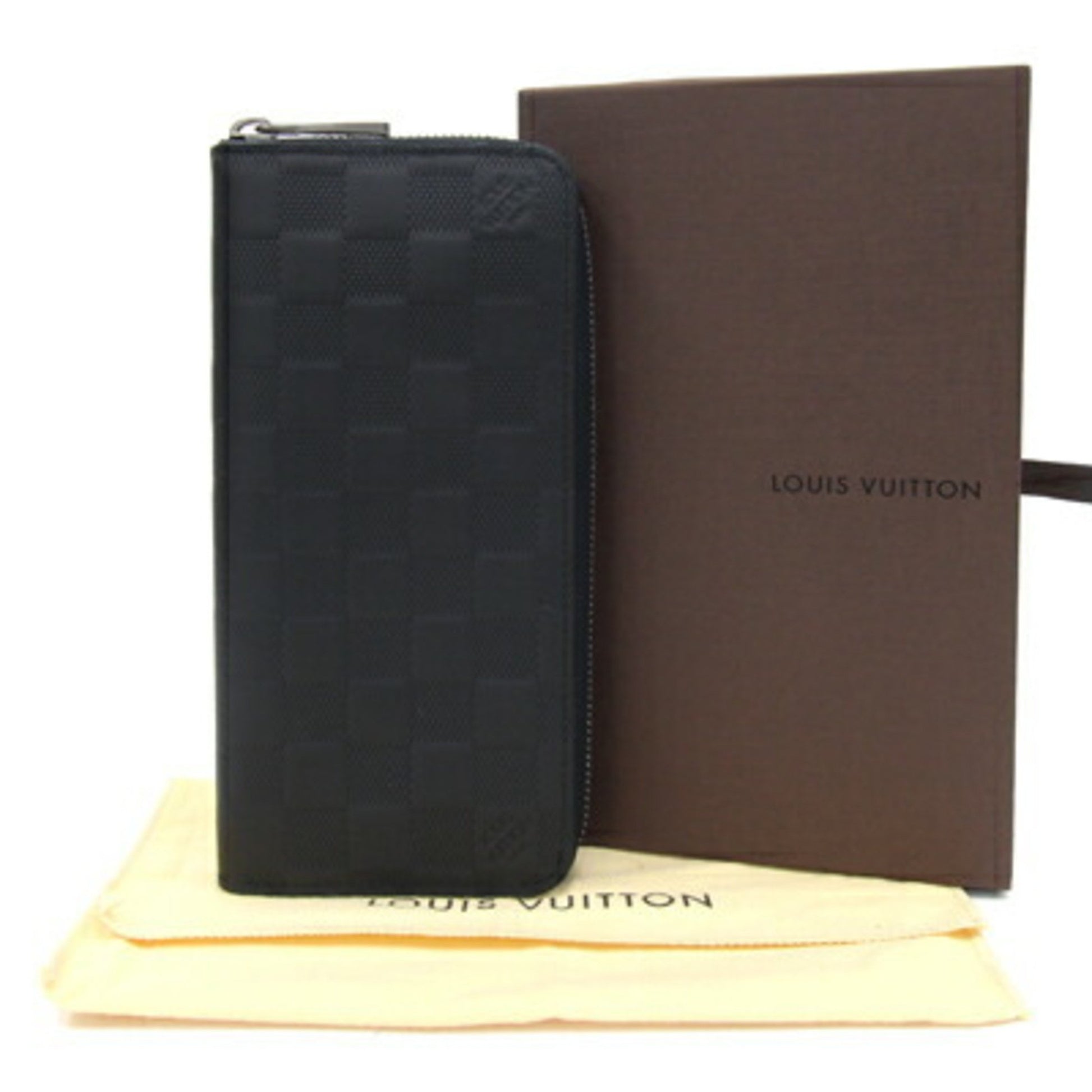 Louis Vuitton Zippy Wallet Vertical, Black, Leather, wallet