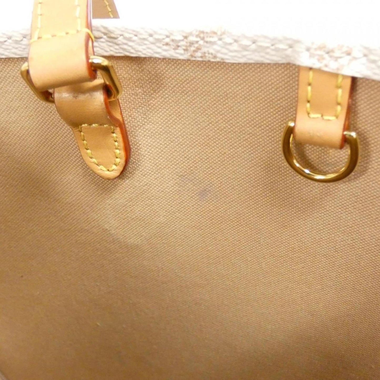 Louis Vuitton Onthego, White, Canvas, handbag
