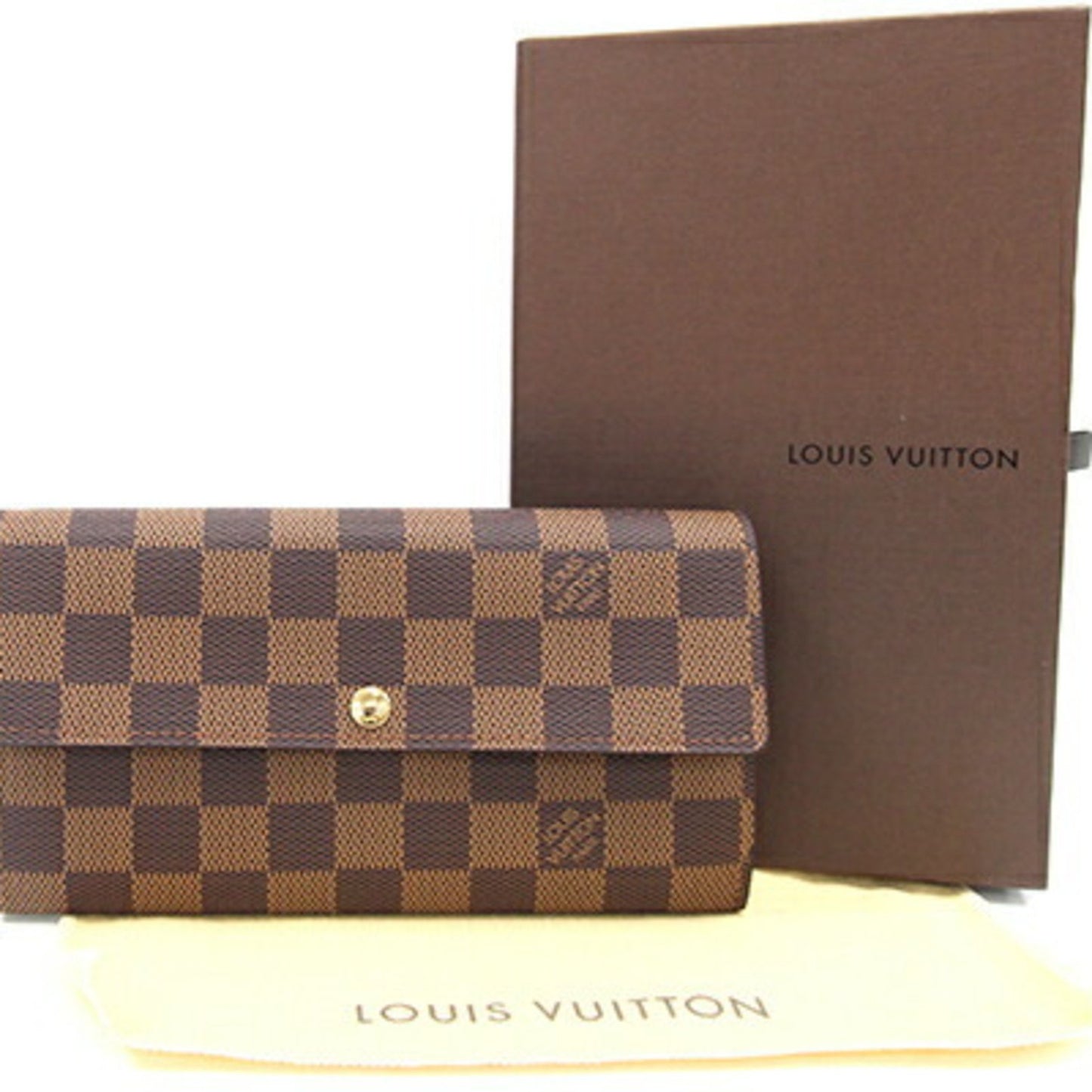 Louis Vuitton Sarah, Brown, Canvas, wallet