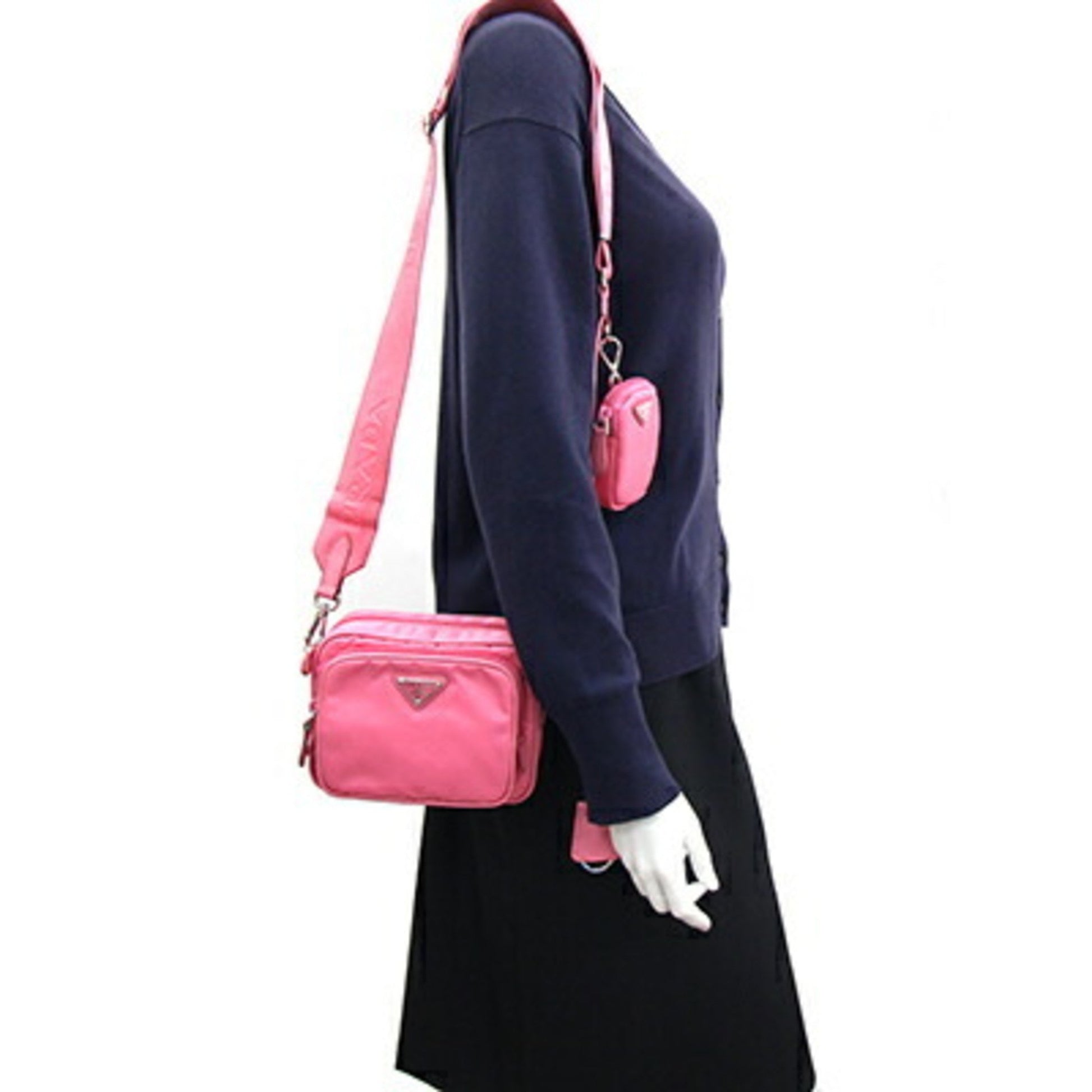 Prada Re-edition, Pink, Synthetic, shoulder