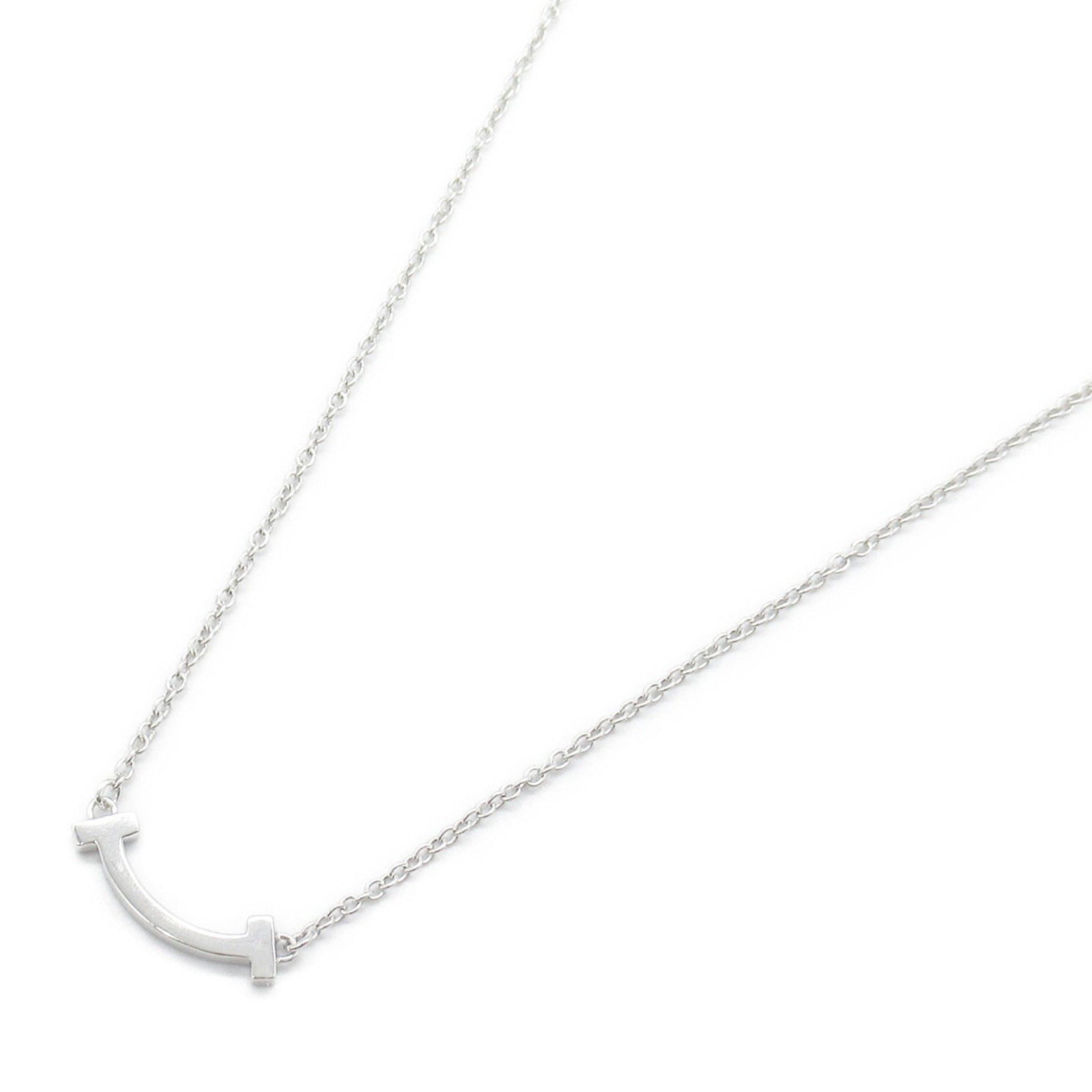 Tiffany & Co T Smile, Silver, White Gold, necklace