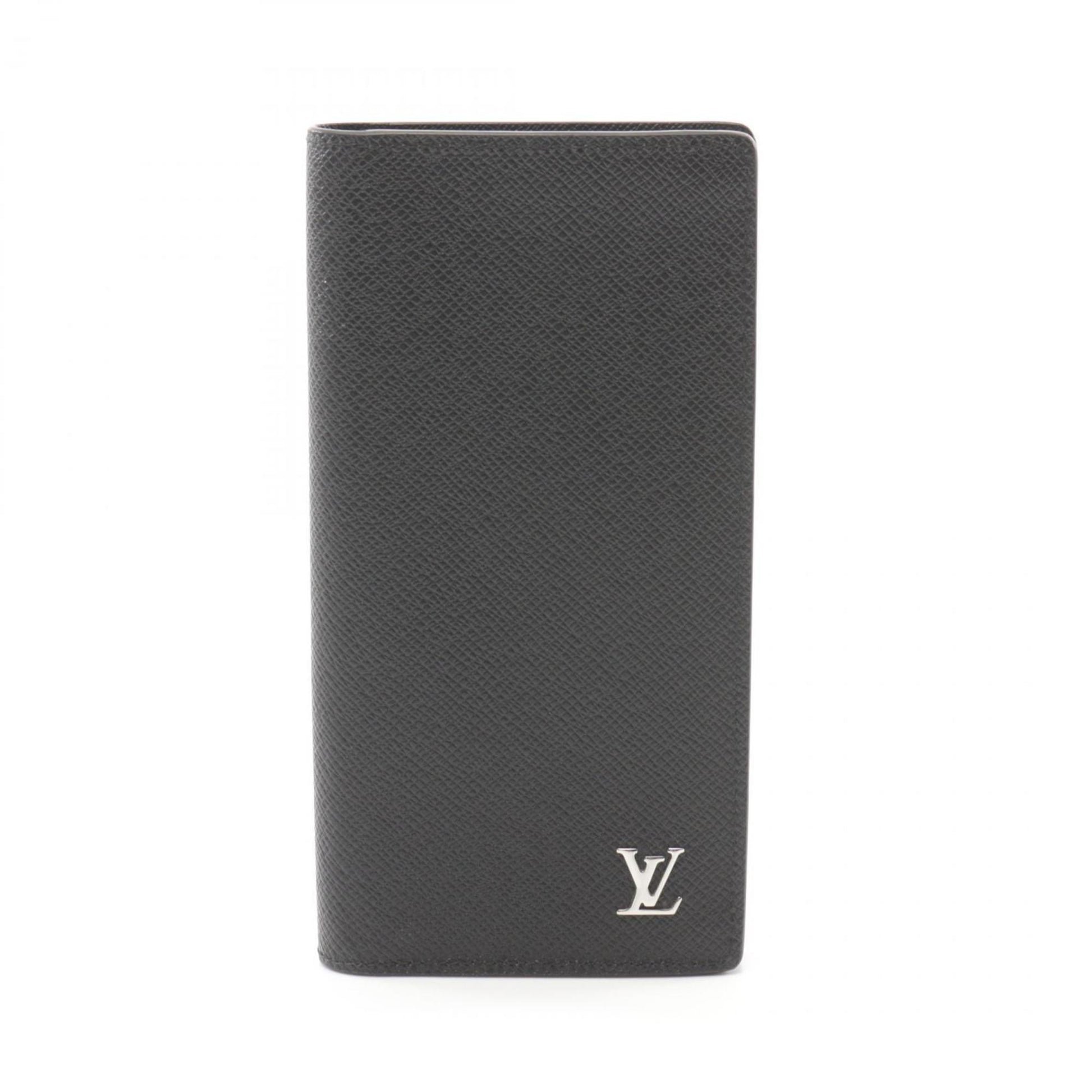 Louis Vuitton Brazza, Black, Leather, wallet