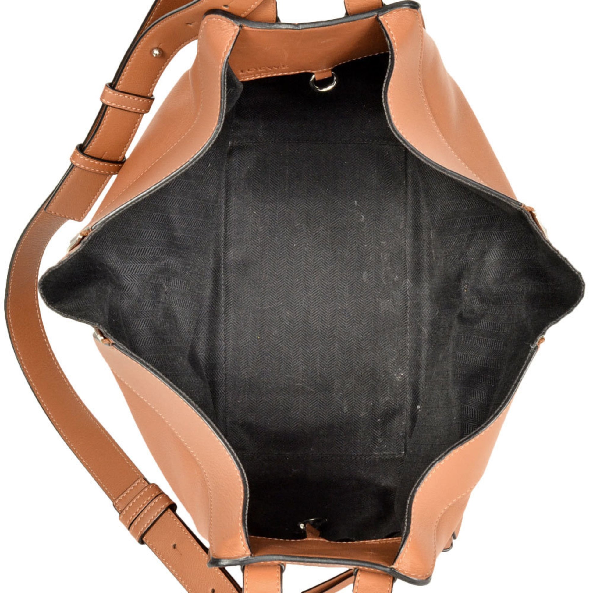 Loewe Hammock, Brown, Leather, handbag