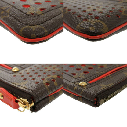 Louis Vuitton Pochette Clés, Brown, Canvas, clutch