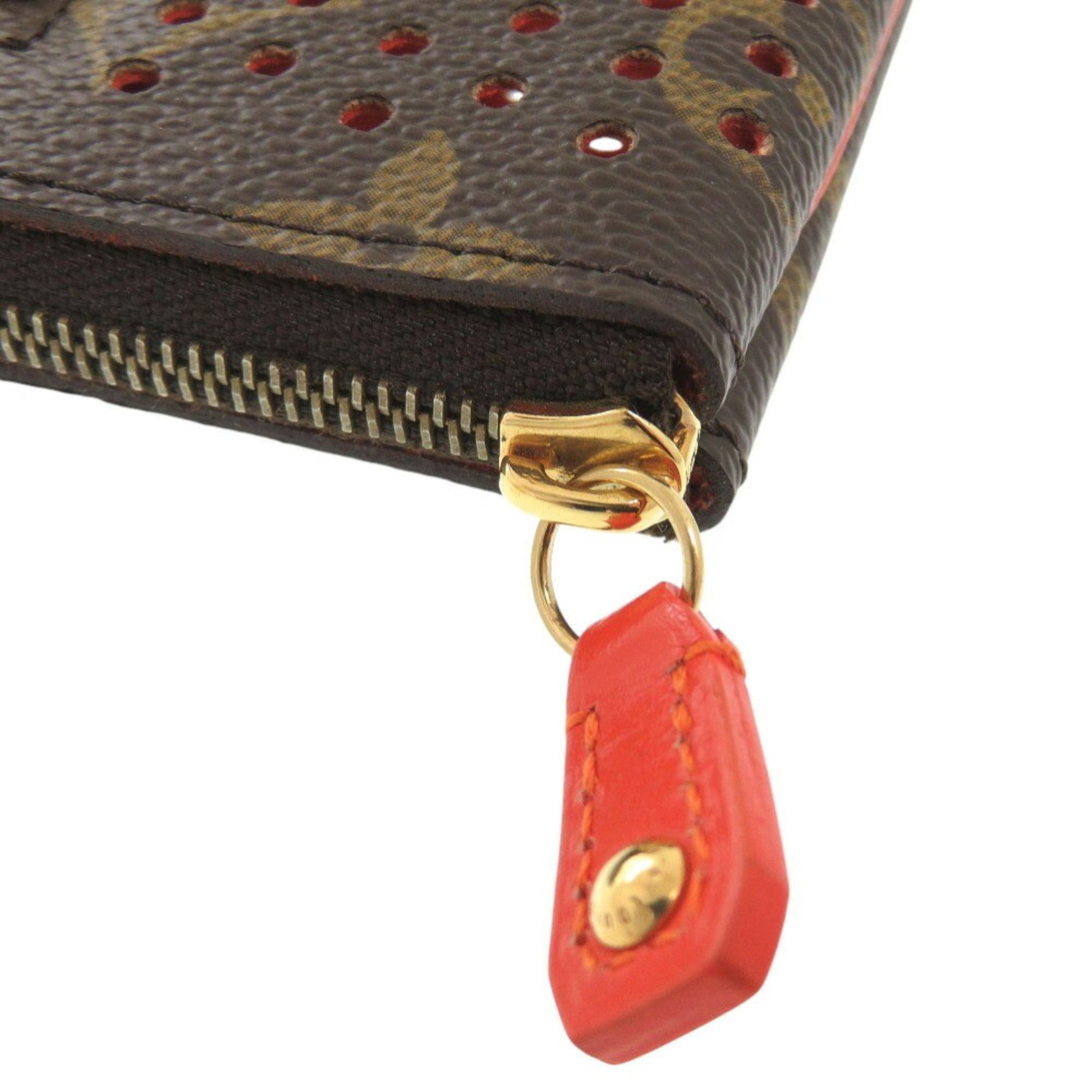 Louis Vuitton Pochette Clés, Brown, Canvas, clutch
