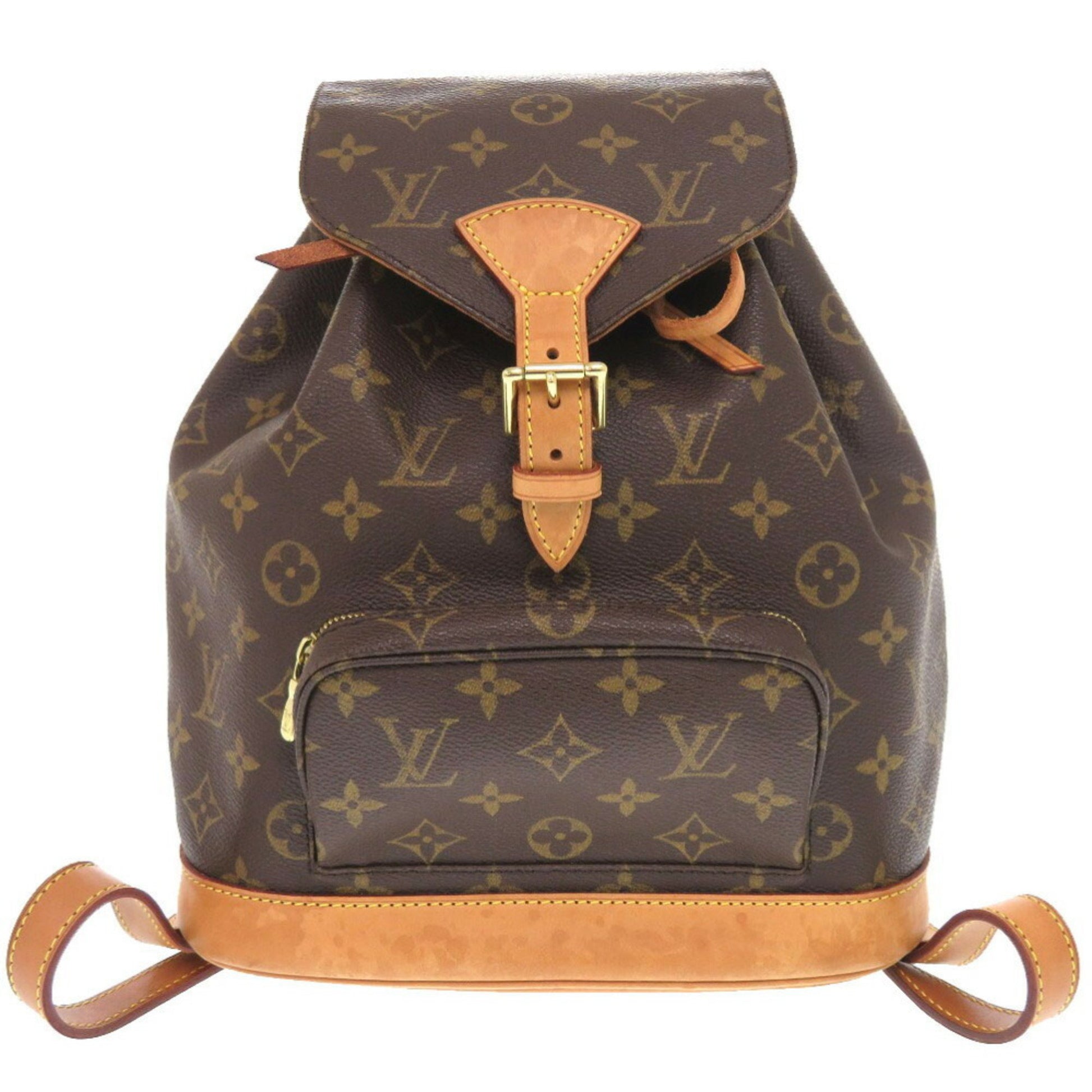 Louis Vuitton Montsouris MM, Brown, Canvas, backpack