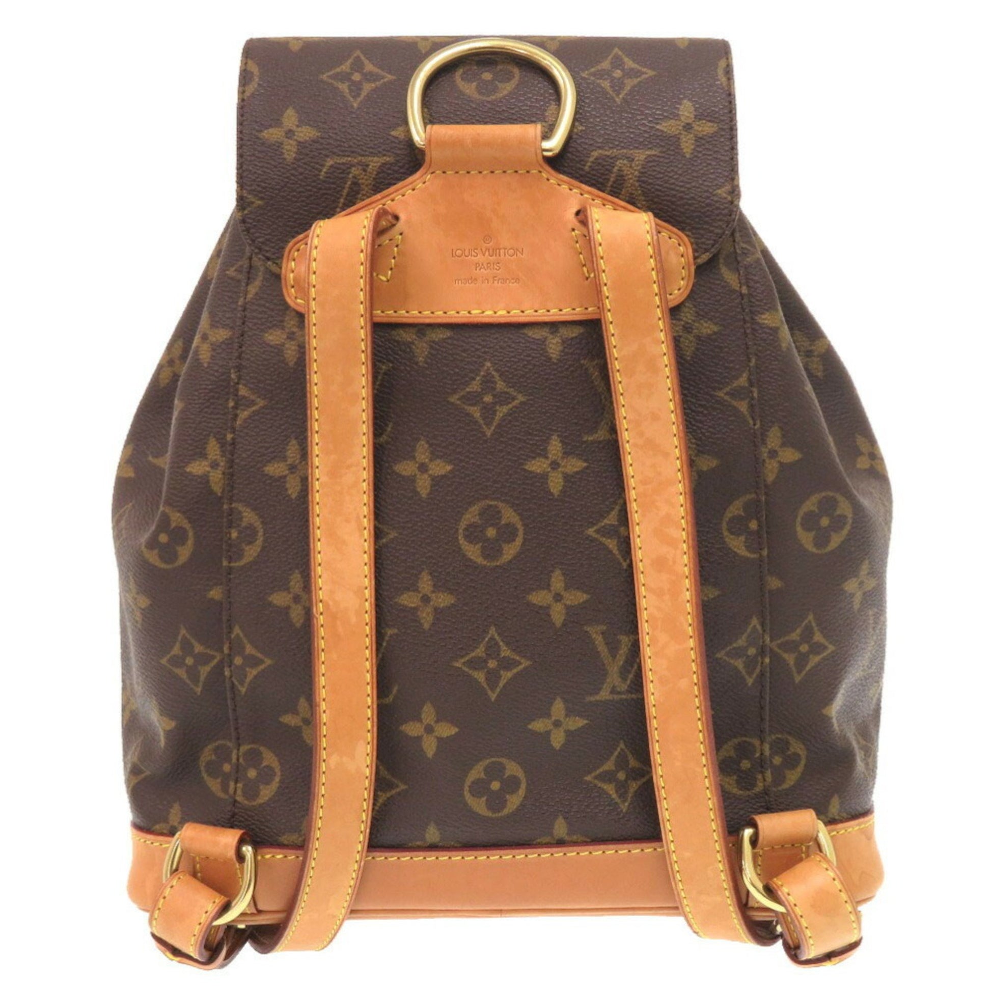 Louis Vuitton Montsouris MM, Brown, Canvas, backpack