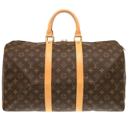 Louis Vuitton Keepall Bag Monogram Canvas, BROWN, CANVAS, Travel bag