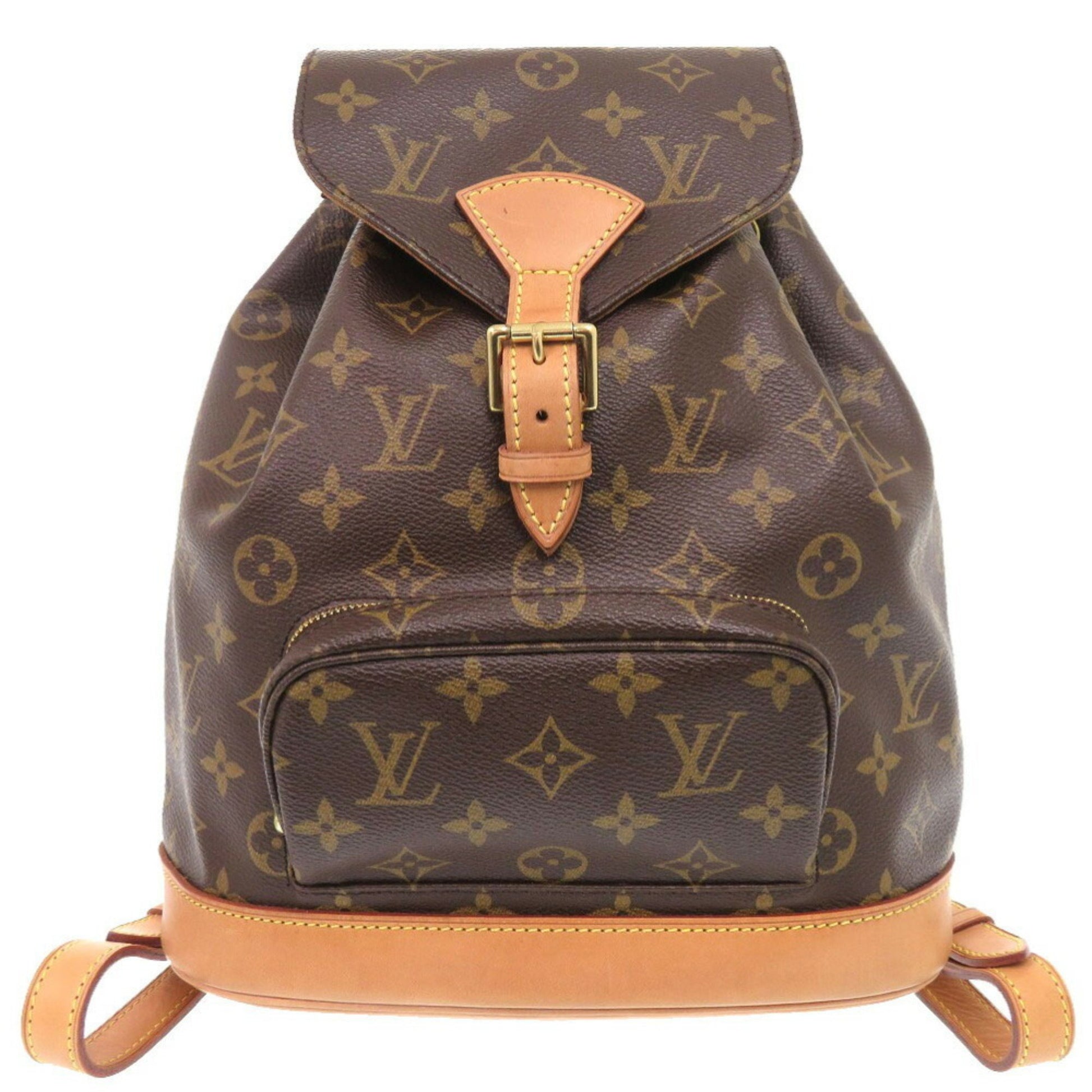 Louis Vuitton Montsouris MM, Brown, Canvas, backpack