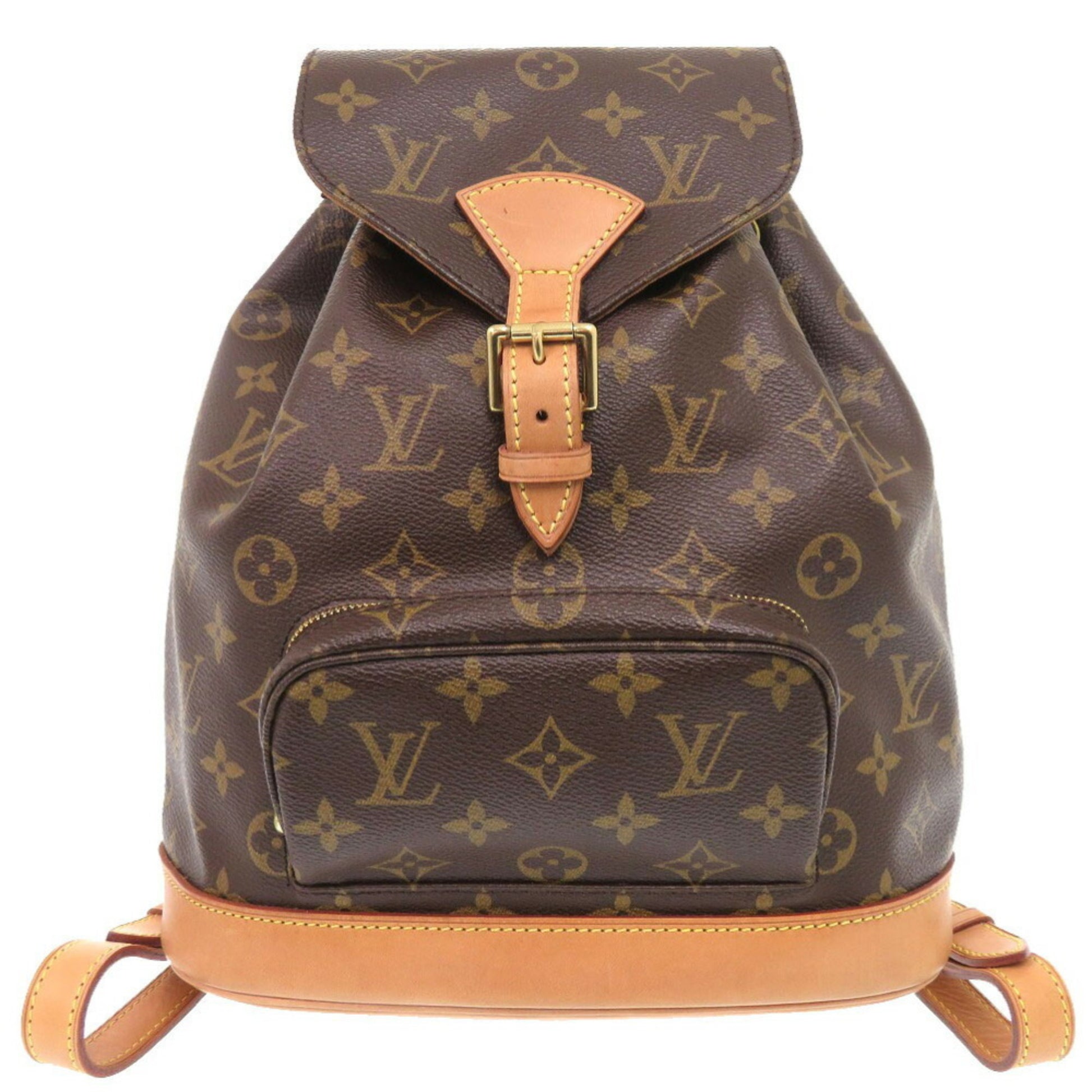 Louis Vuitton Montsouris MM, Brown, Canvas, backpack