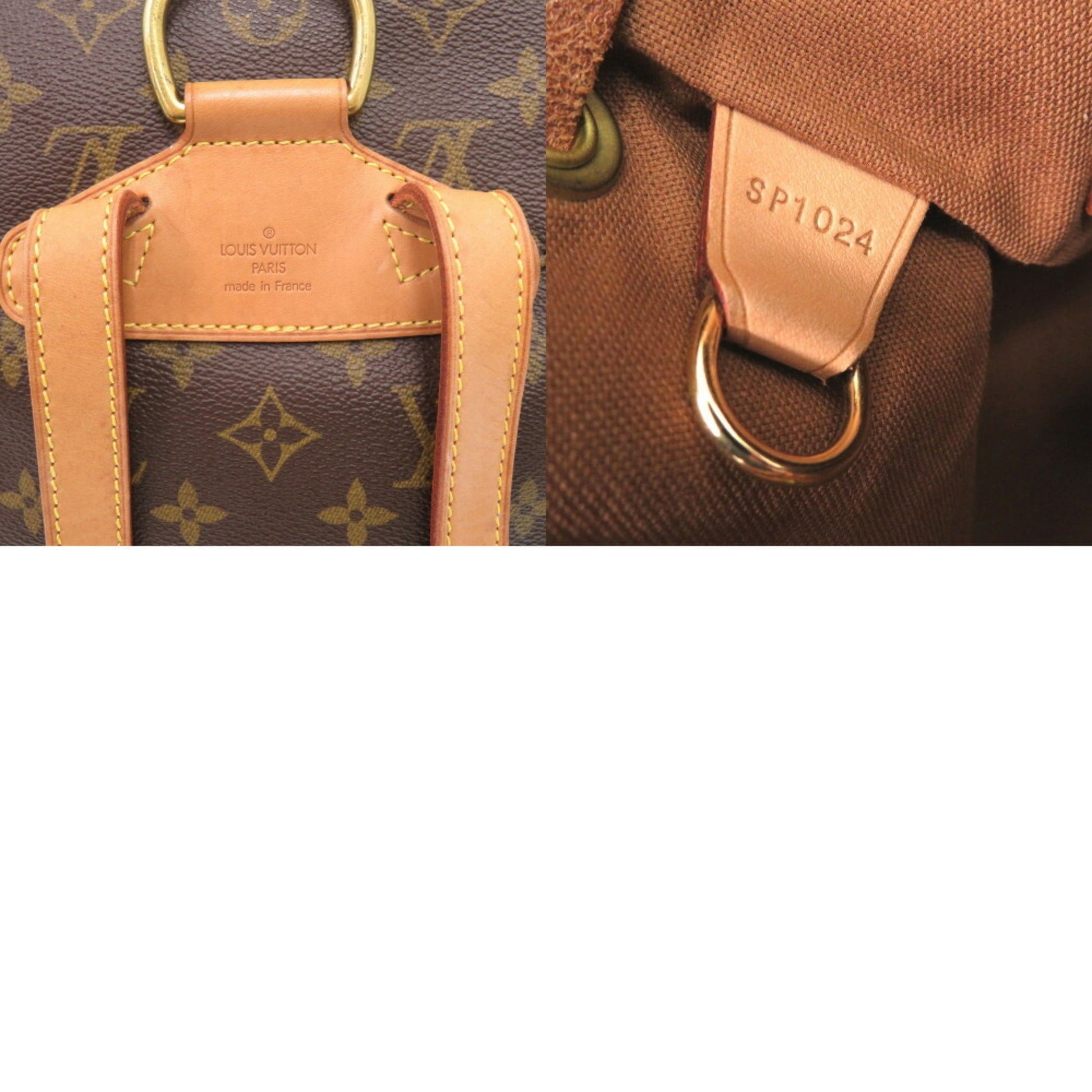 Louis Vuitton Montsouris MM, Brown, Canvas, backpack