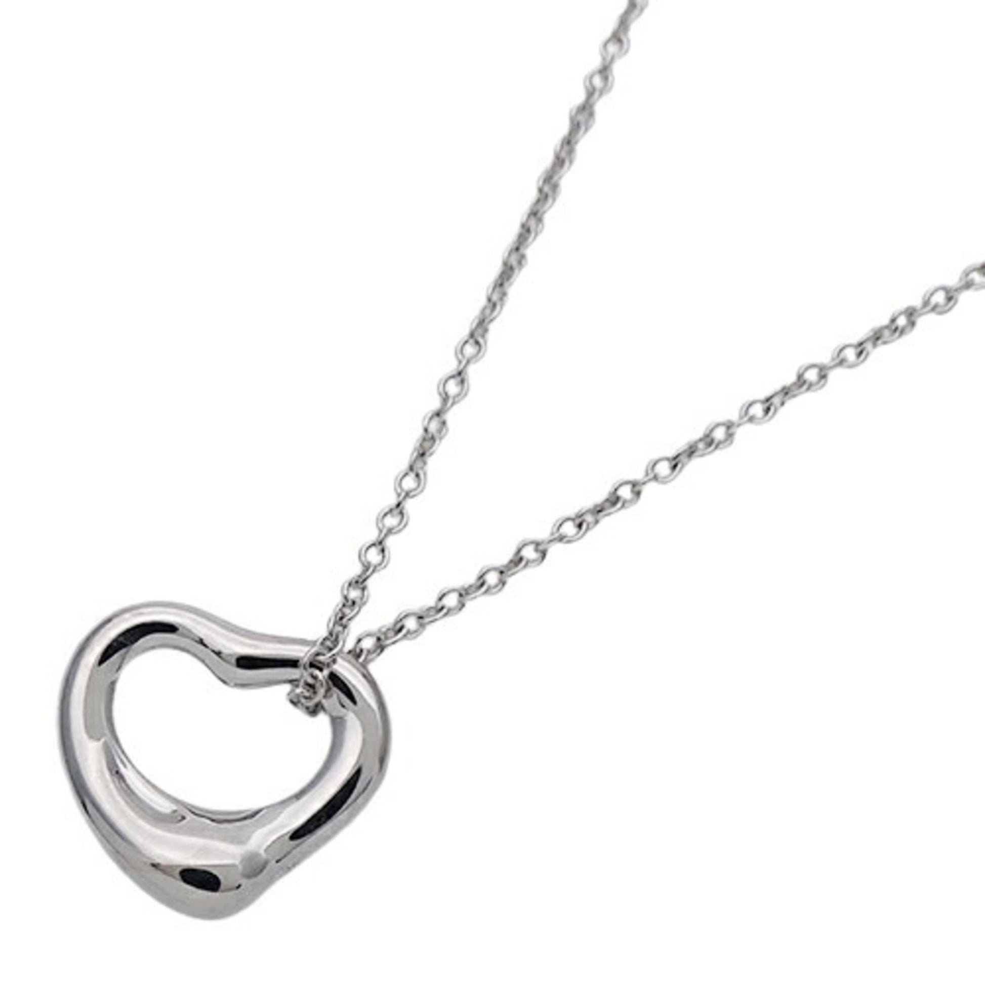 Tiffany & Co Open Heart, Silver, White Gold, necklace