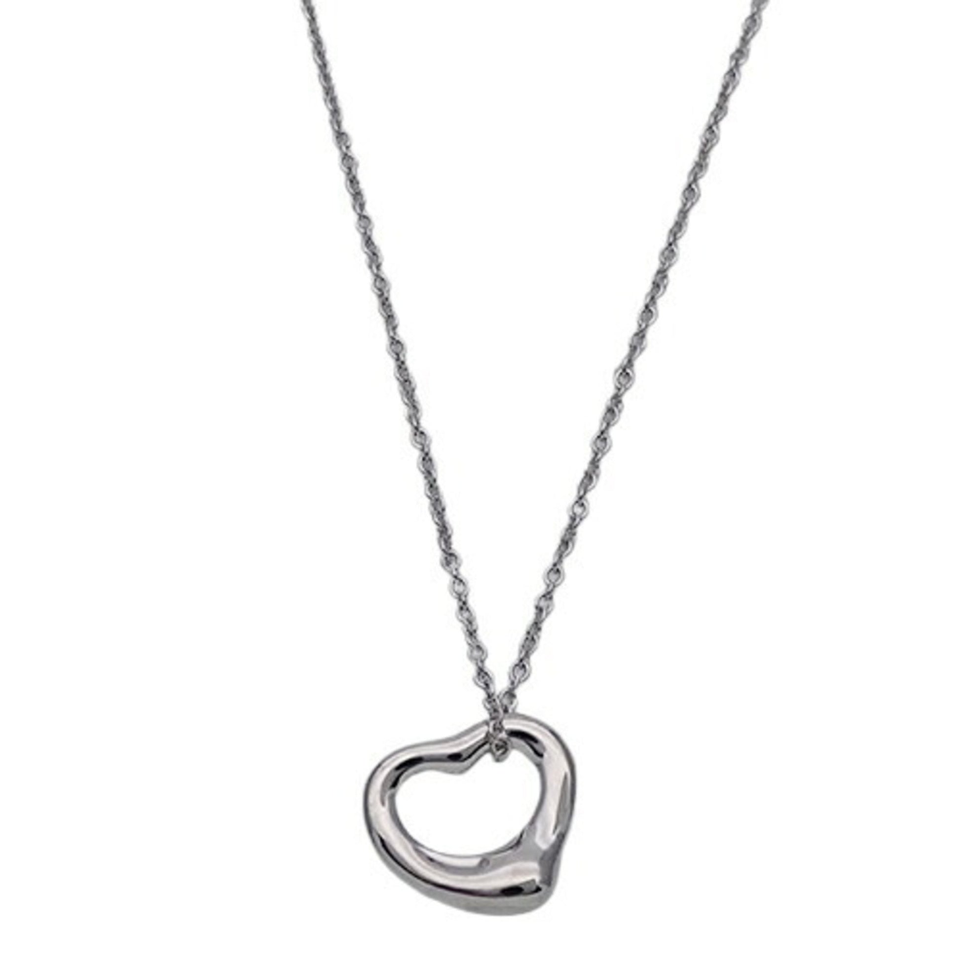 Tiffany & Co Open Heart, Silver, White Gold, necklace