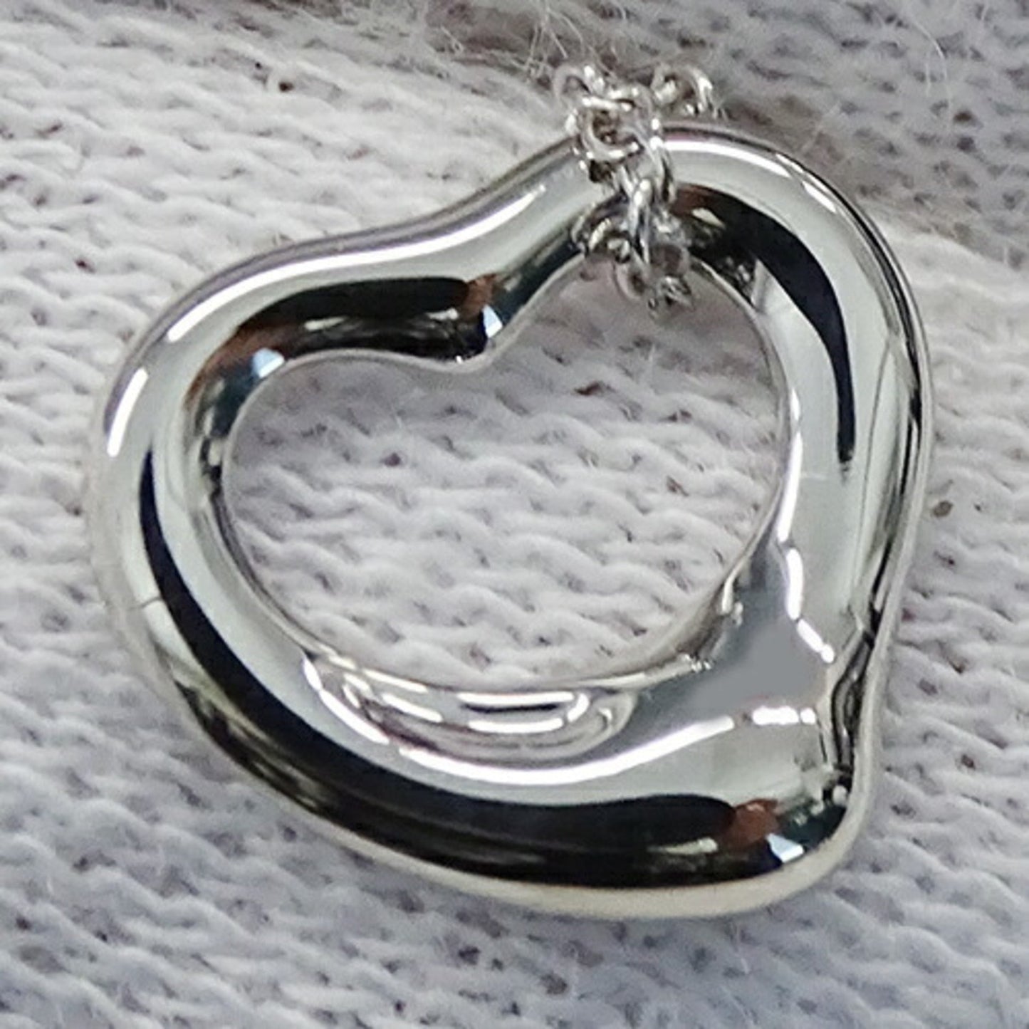 Tiffany & Co Open Heart, Silver, White Gold, necklace