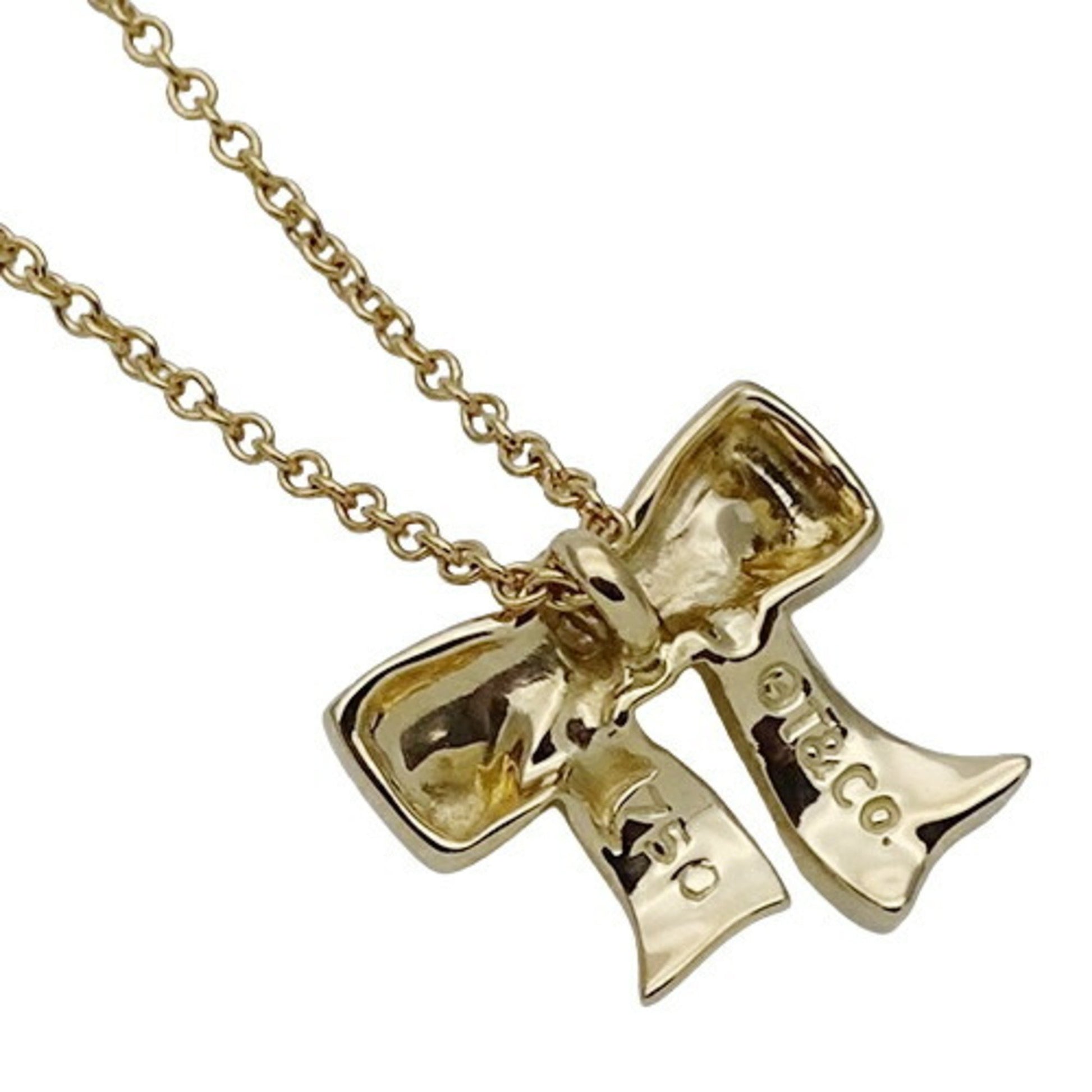 Tiffany & Co Ribbon, Gold, Yellow Gold, necklace