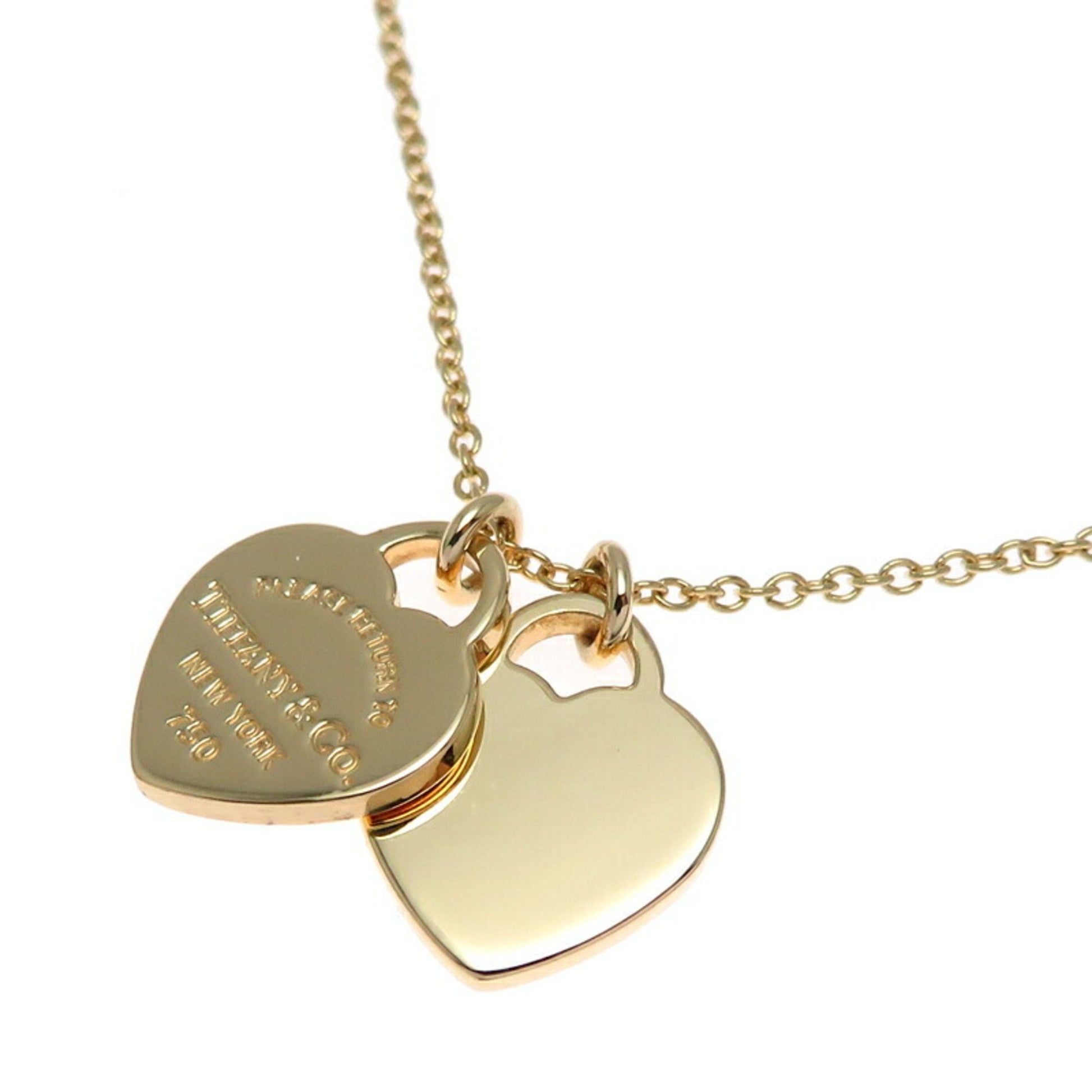 Tiffany & Co Double Heart, Gold, Yellow Gold, necklace