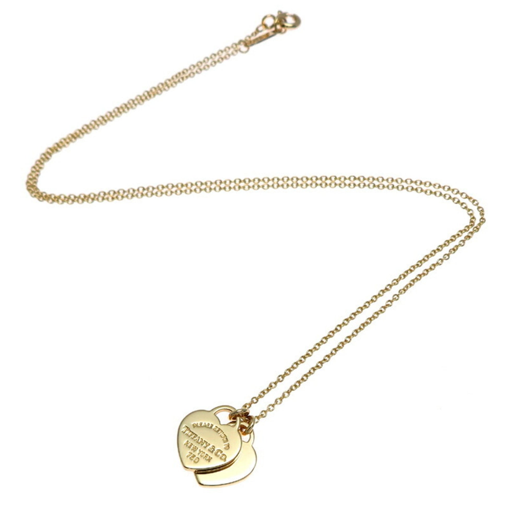 Tiffany & Co Double Heart, Gold, Yellow Gold, necklace