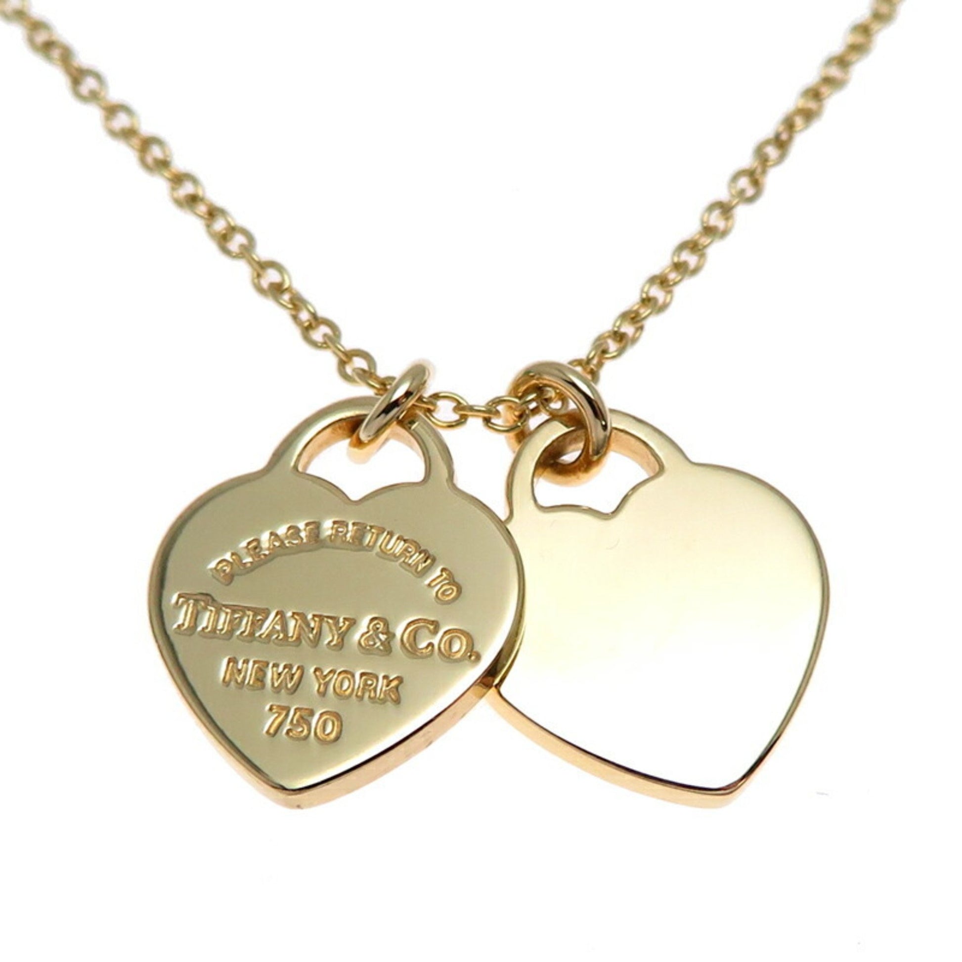 Tiffany & Co Double Heart, Gold, Yellow Gold, necklace