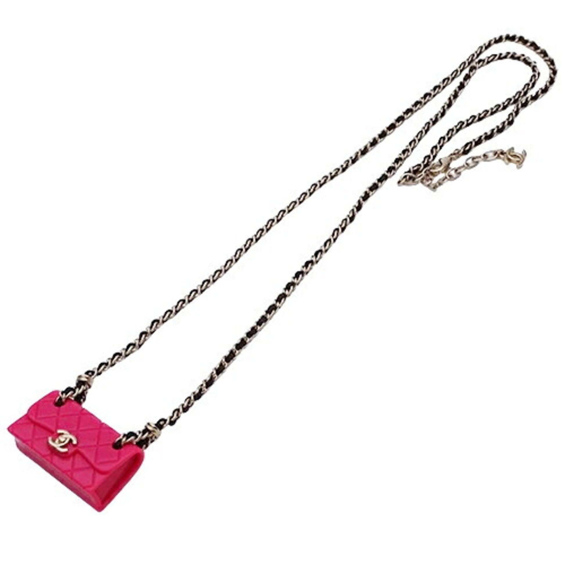 Chanel Coco Mark, Pink, Gold Plated, necklace