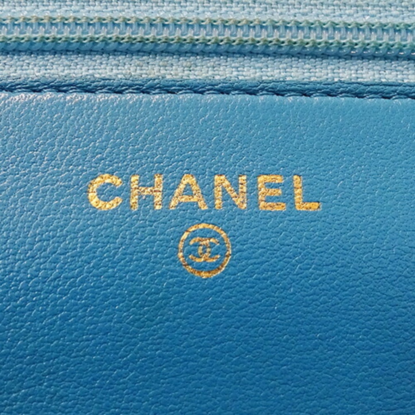 Chanel Camellia, Turquoise, Leather, wallet