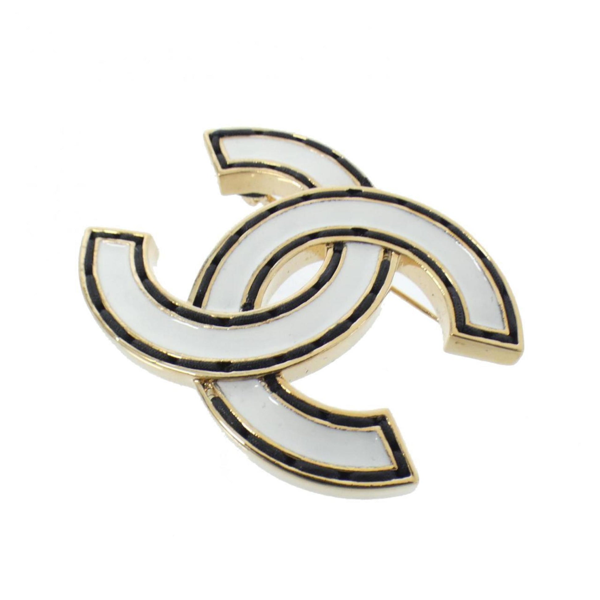 Chanel Coco Mark, White, Gold Plated, brooch