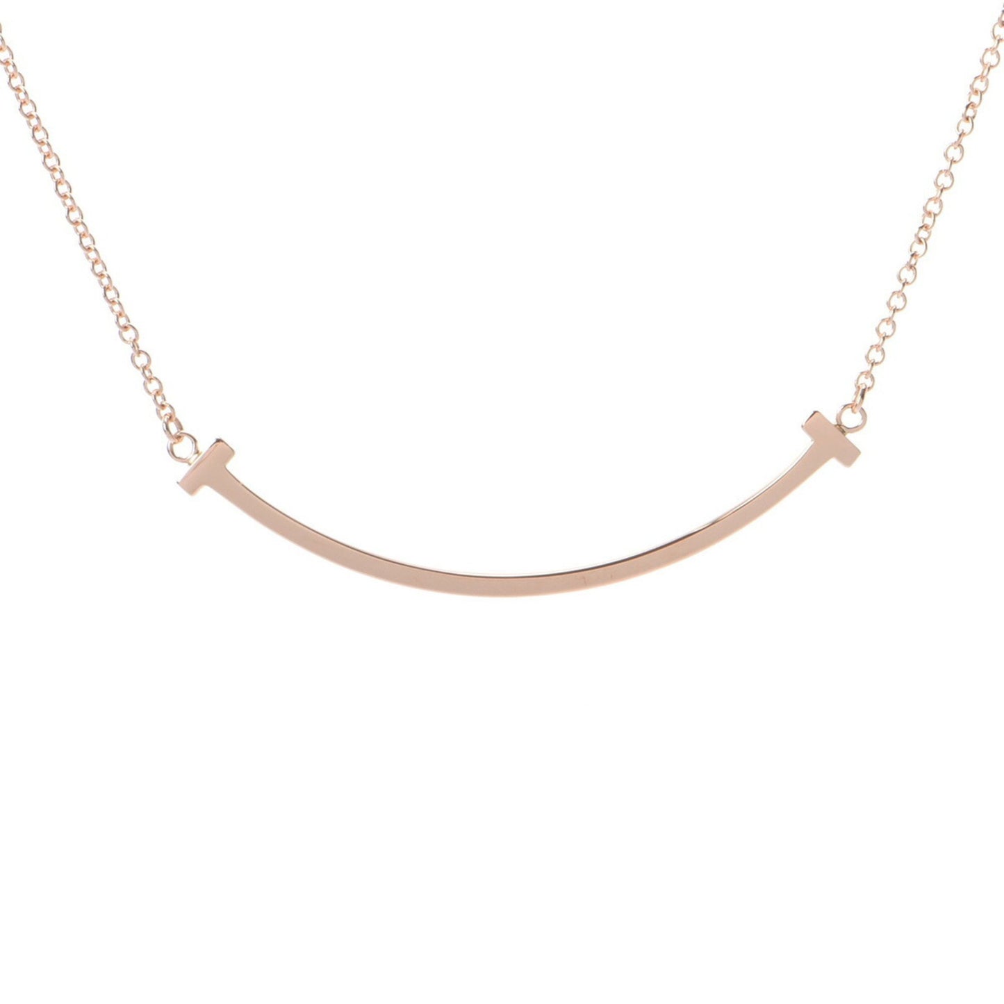 Tiffany & Co T Smile, Gold, Rose Gold, necklace