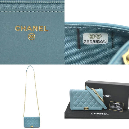 Chanel Boy, Gold, Leather, wallet