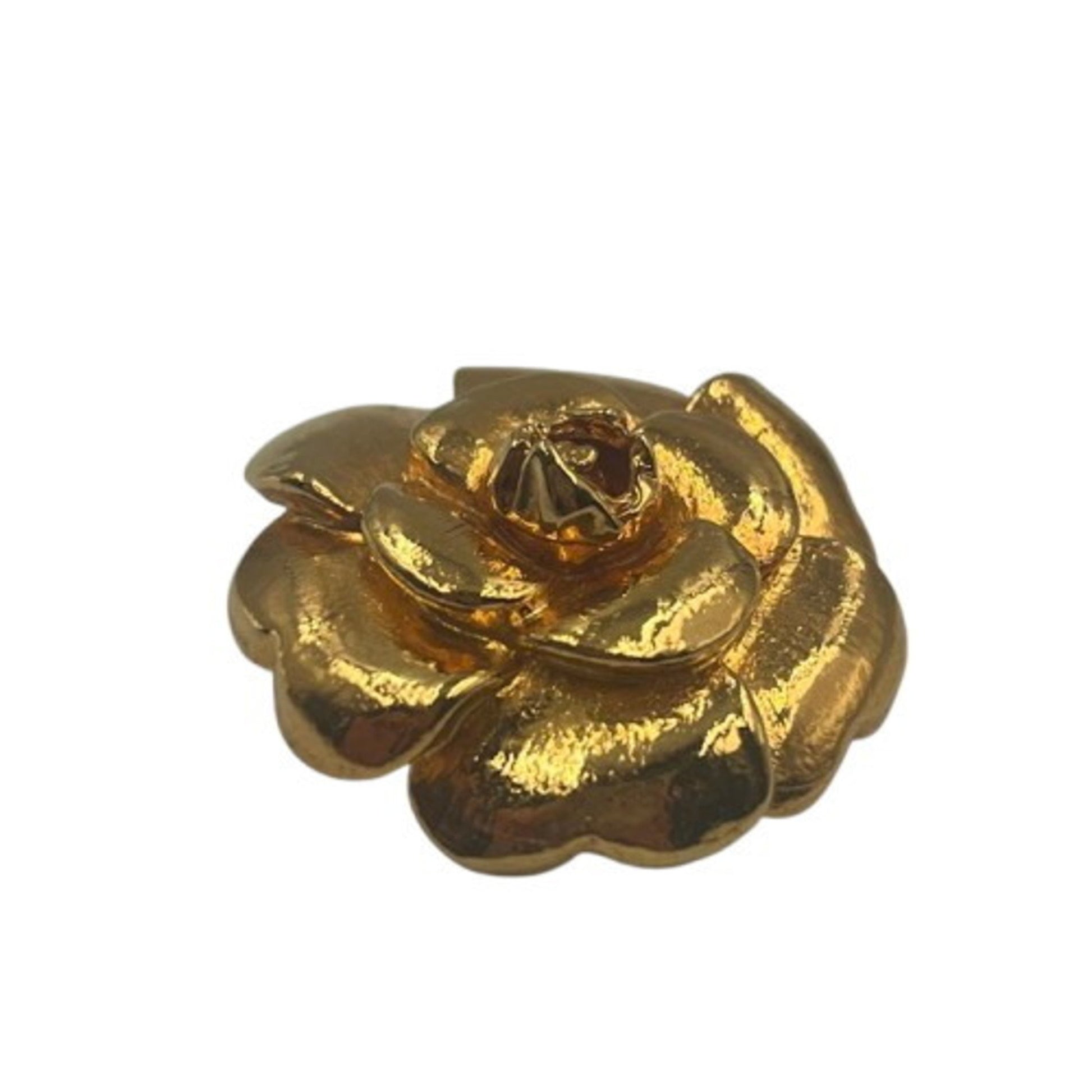 Chanel Camellia, Gold, Gold Plated, brooch