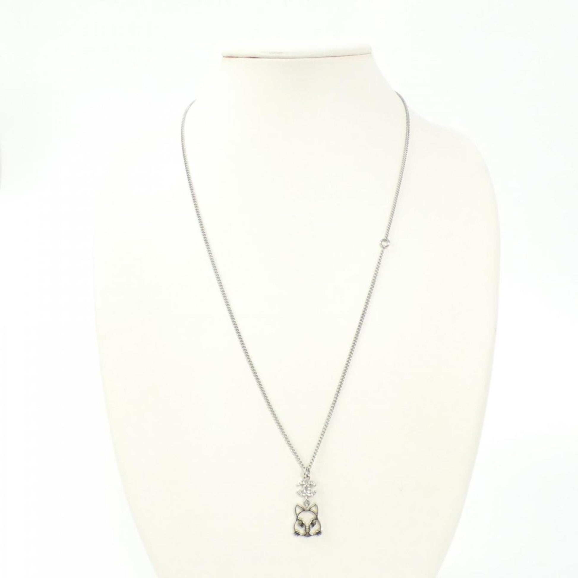 Chanel Coco Mark, Silver, Metal, necklace