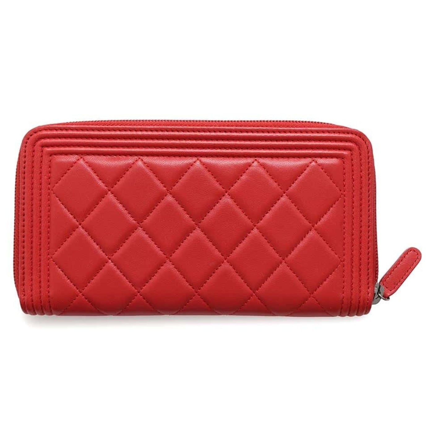 Chanel Boy, Red, Leather, wallet