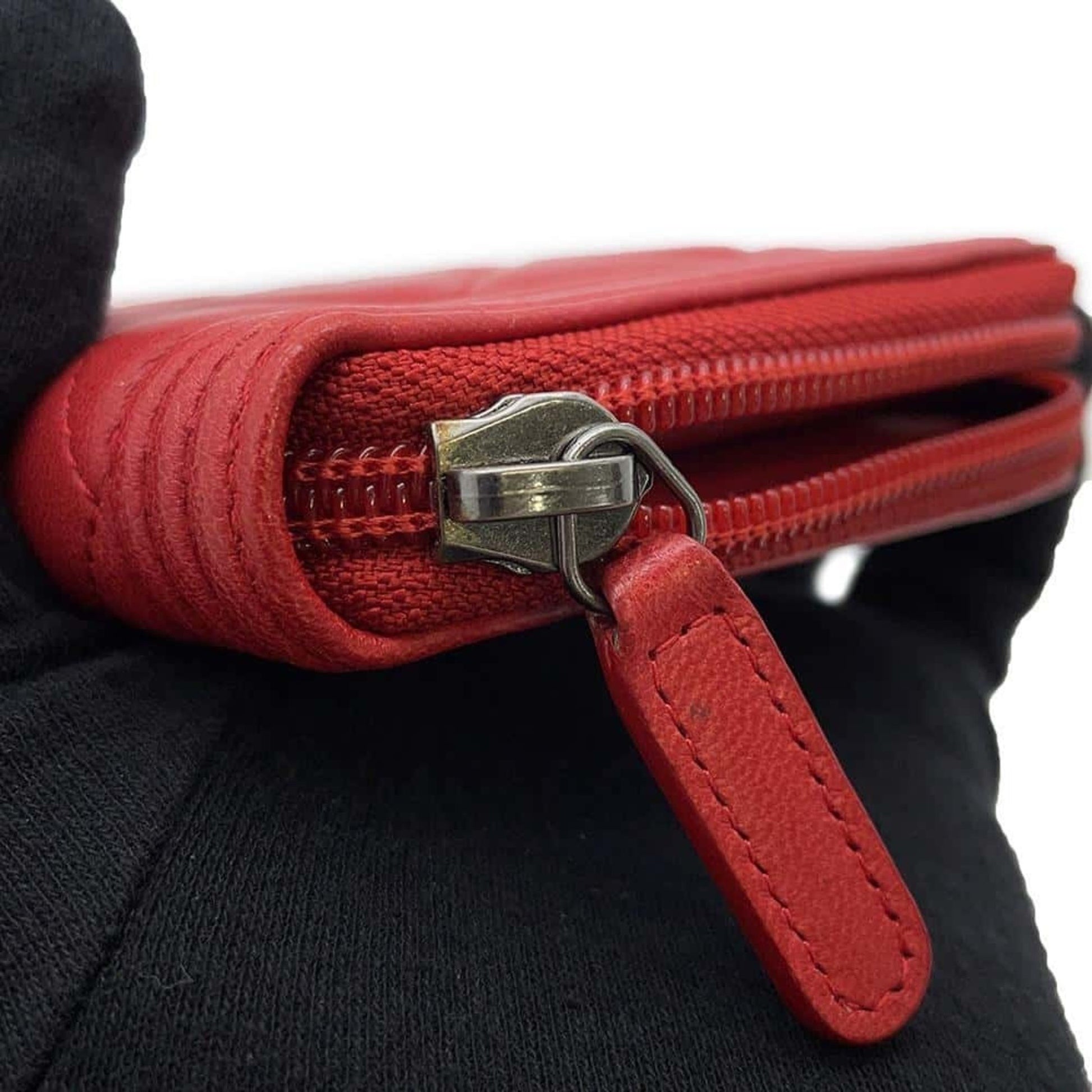 Chanel Boy, Red, Leather, wallet