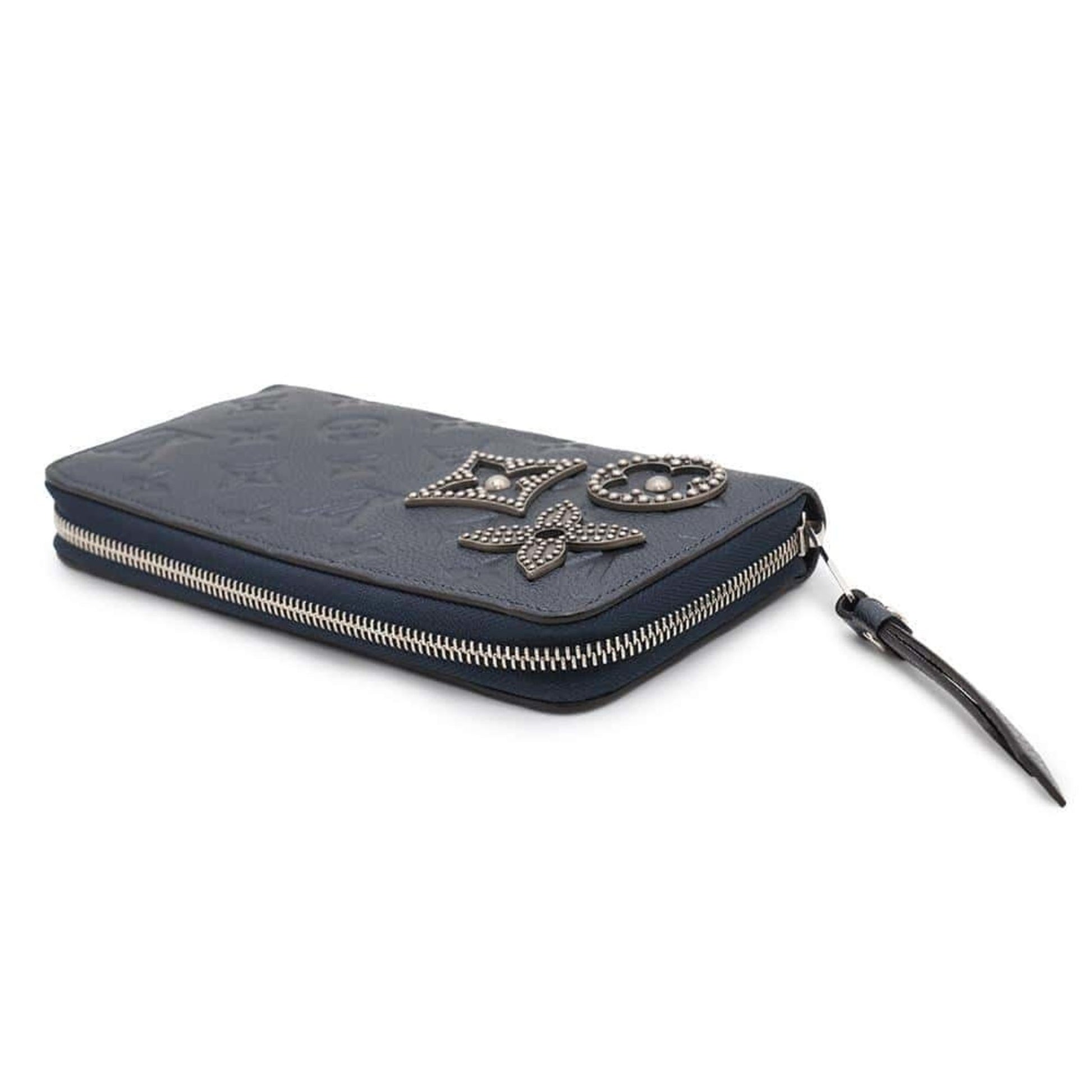 Louis Vuitton Zippy wallet, Navy, Leather, wallet