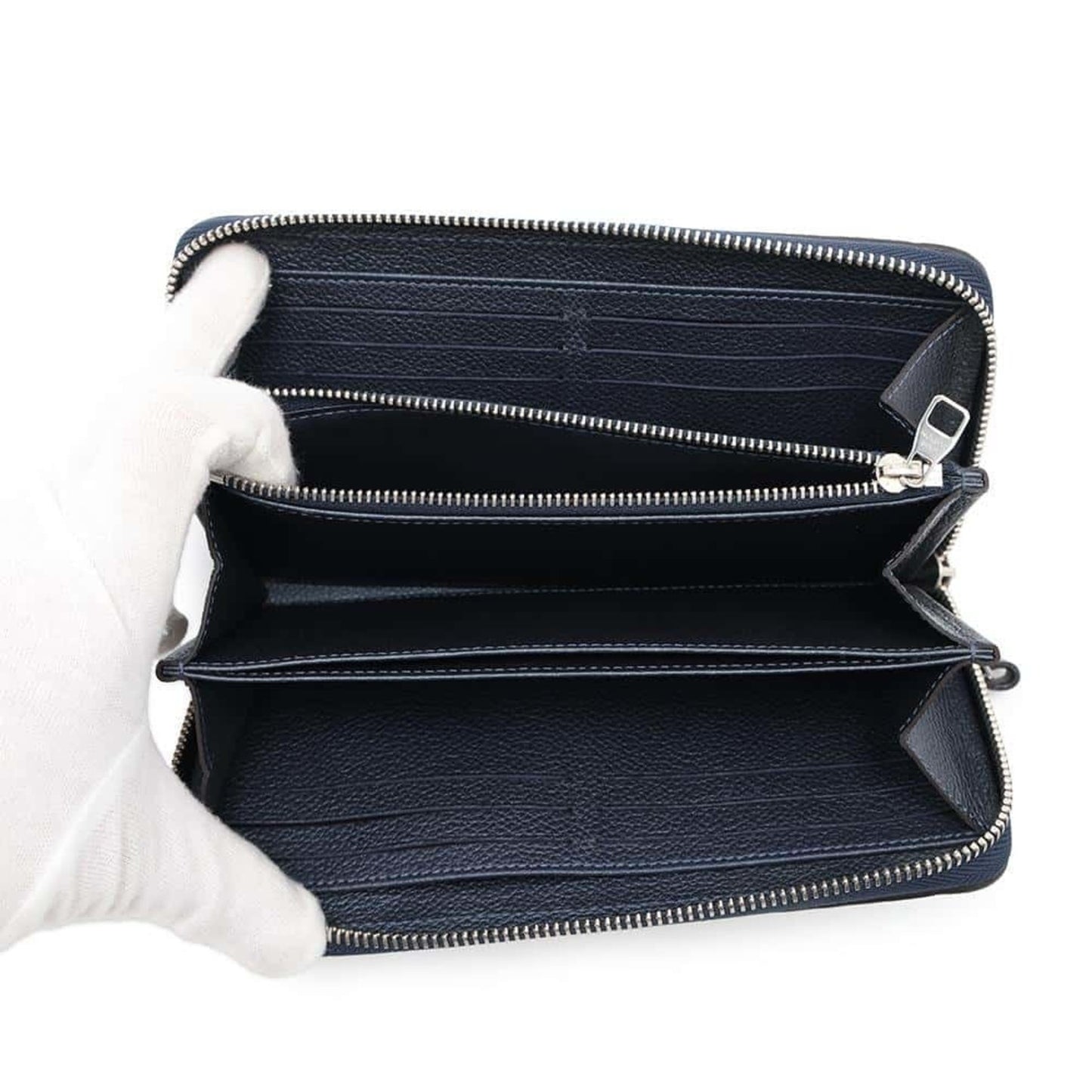 Louis Vuitton Zippy wallet, Navy, Leather, wallet