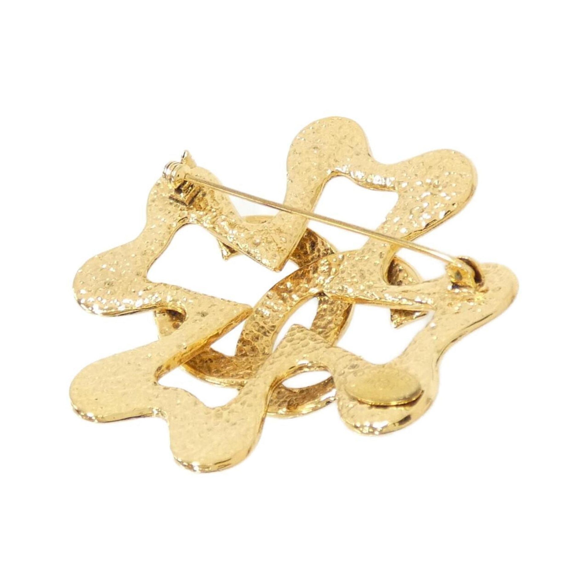 Chanel Clover, Gold, Gold Plated, brooch