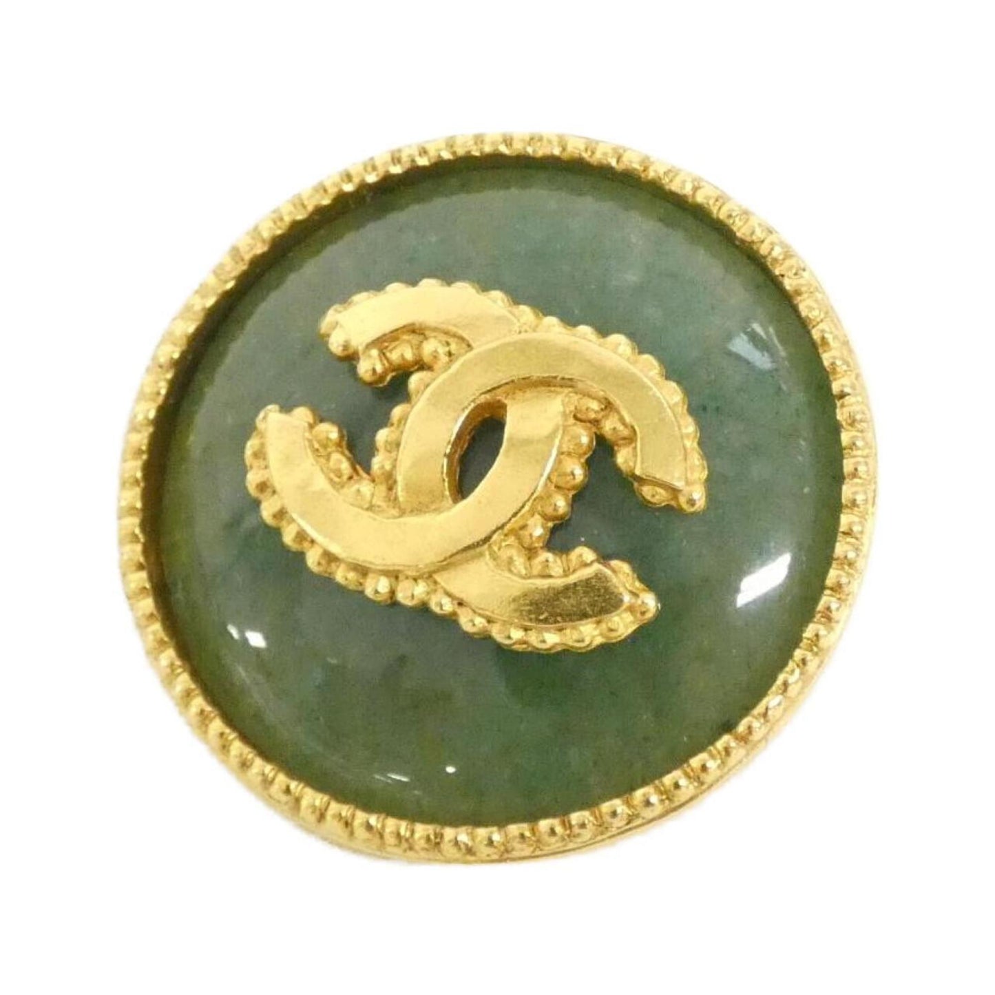 Chanel Coco Mark, Green, Gold Plated, brooch