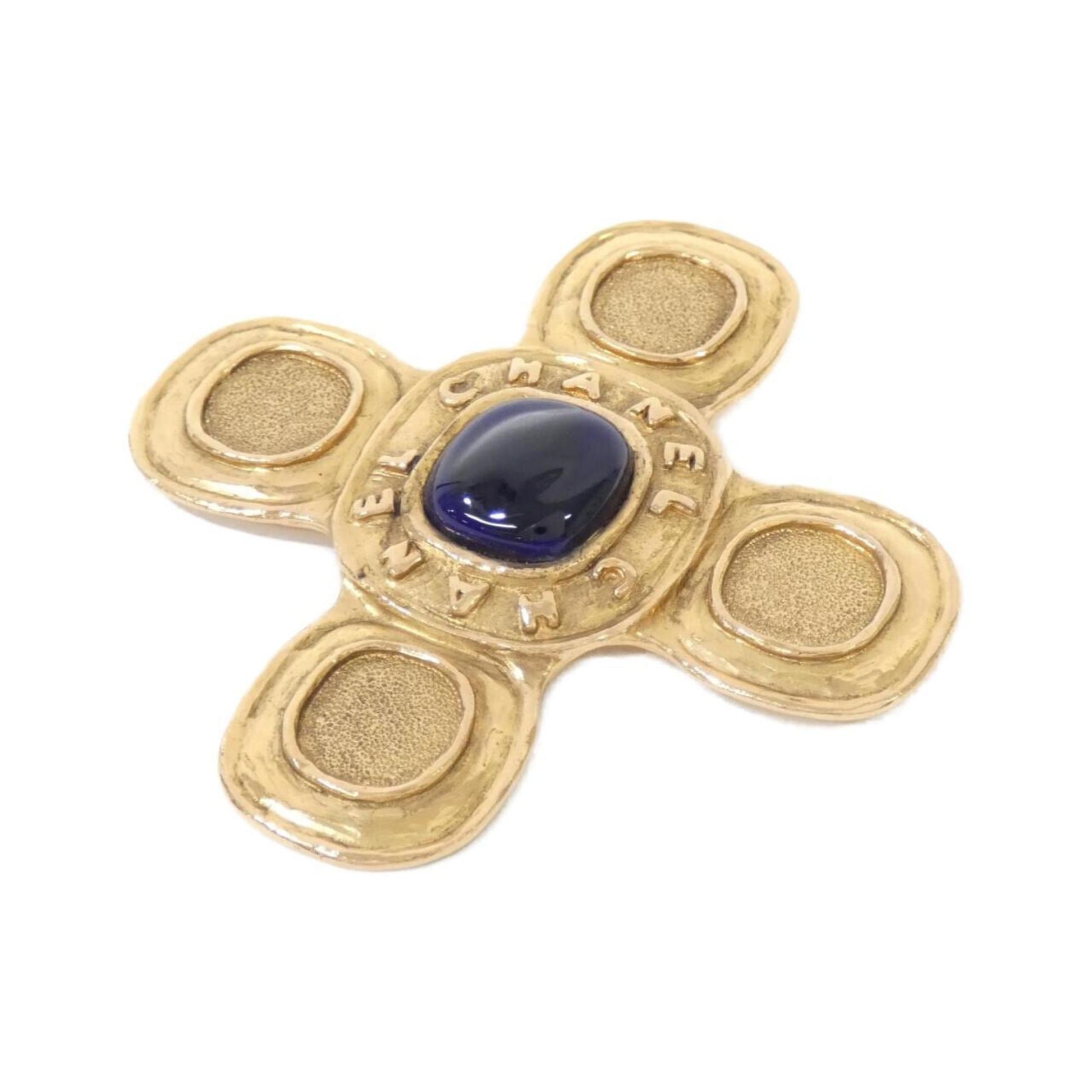 Chanel Gripoix, Blue, Gold Plated, brooch