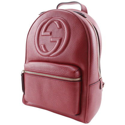 Gucci Soho, Red, Leather, backpack