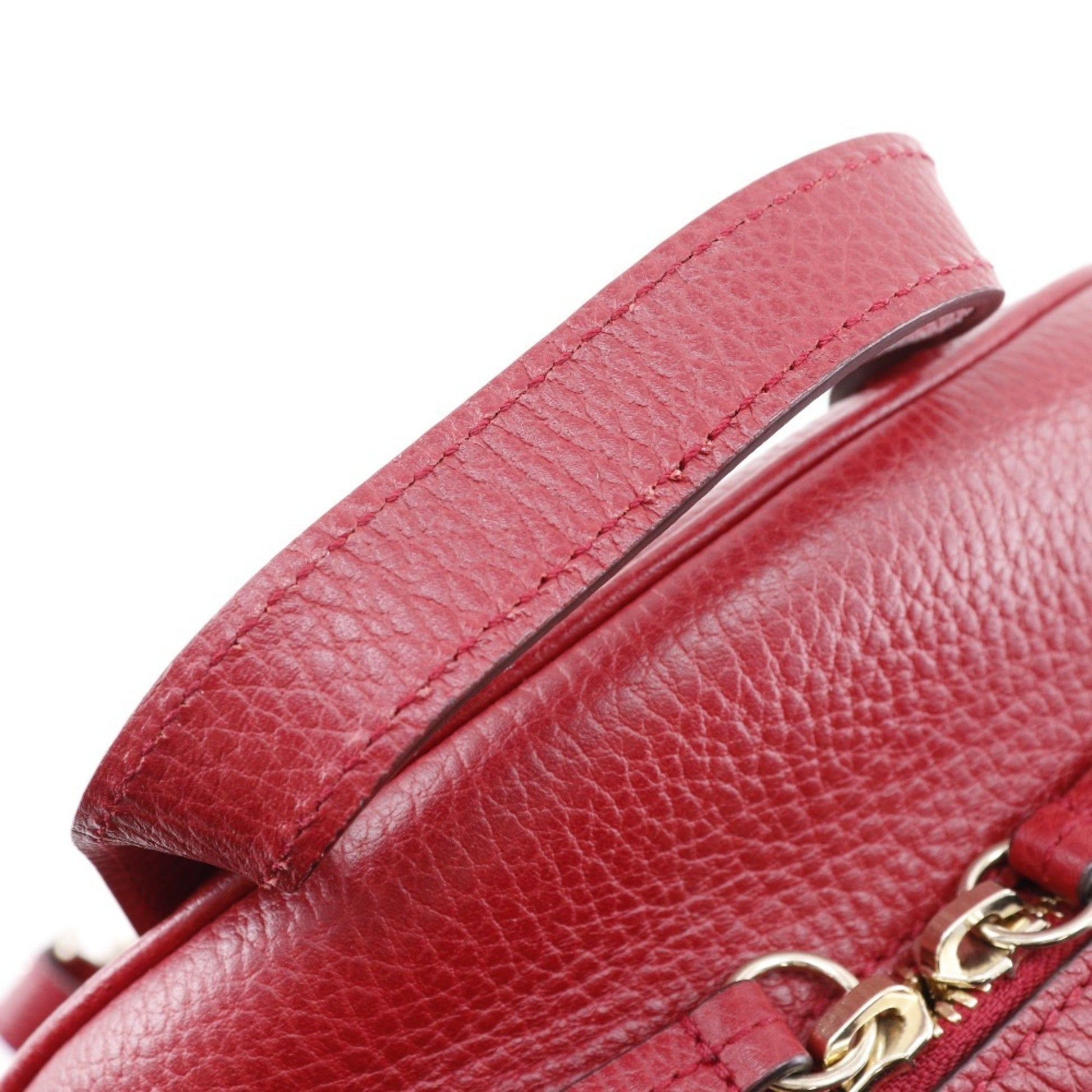 Gucci Soho, Red, Leather, backpack