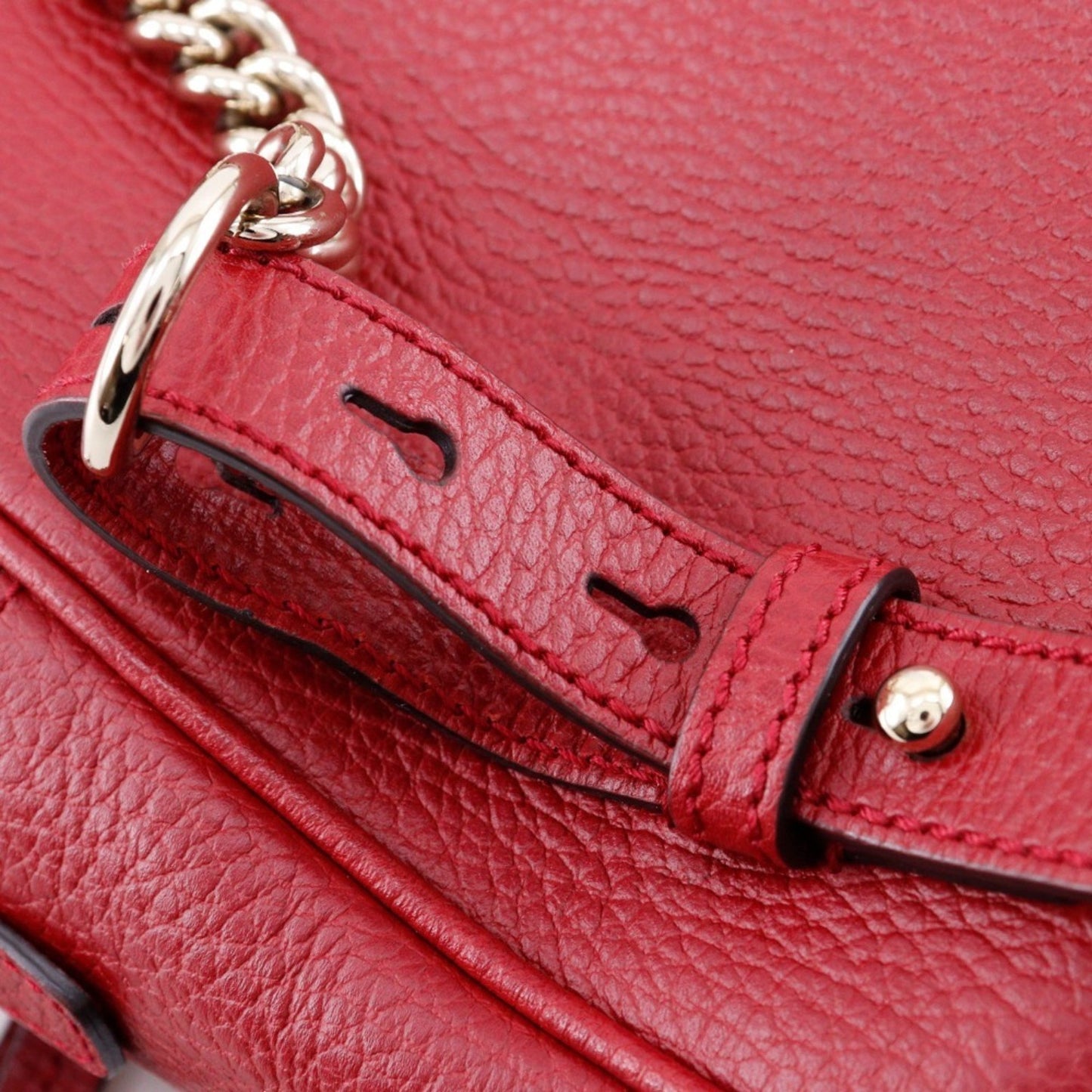 Gucci Soho, Red, Leather, backpack