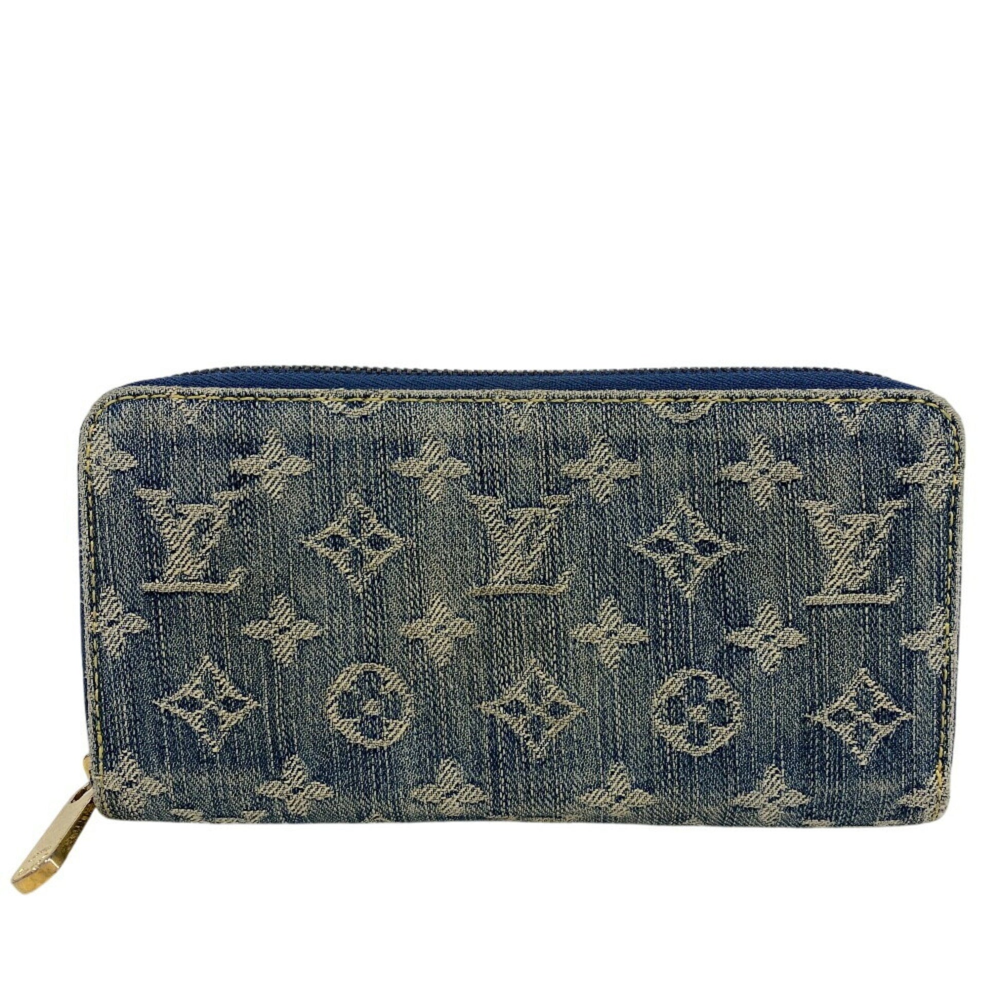 Louis Vuitton Zippy wallet, Blue, Denim - Jeans, wallet