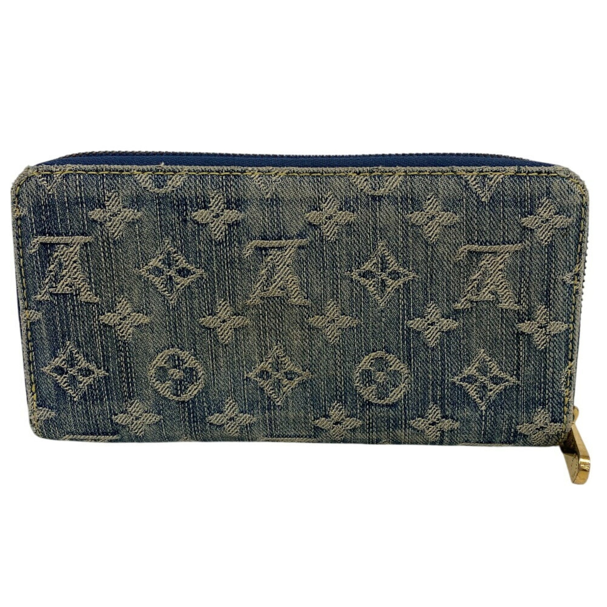 Louis Vuitton Zippy wallet, Blue, Denim - Jeans, wallet